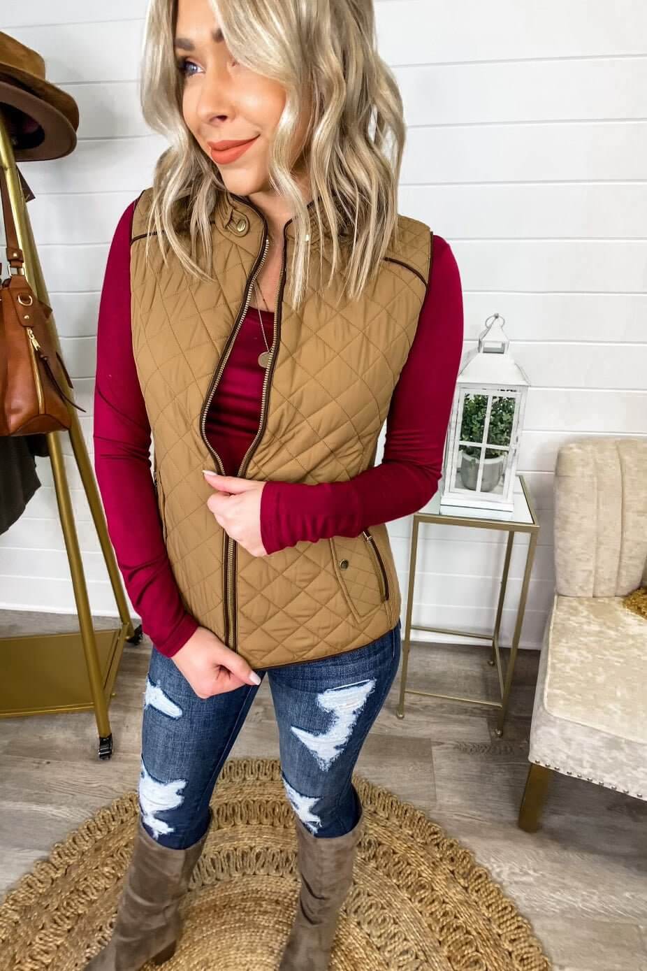 Premium Quilted College Vest - Fall Essential in 3 Colors