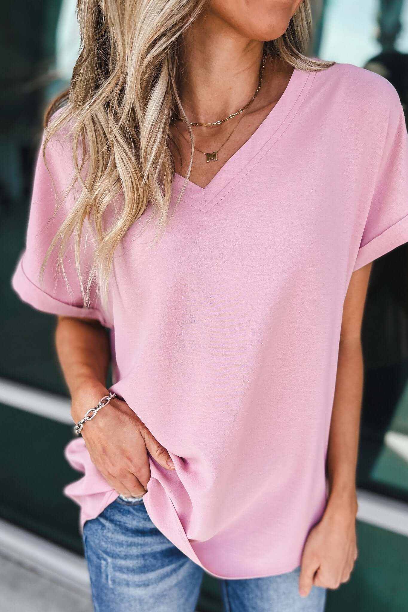 Premium White Second Chances V-Neck Top - Relaxed Fit