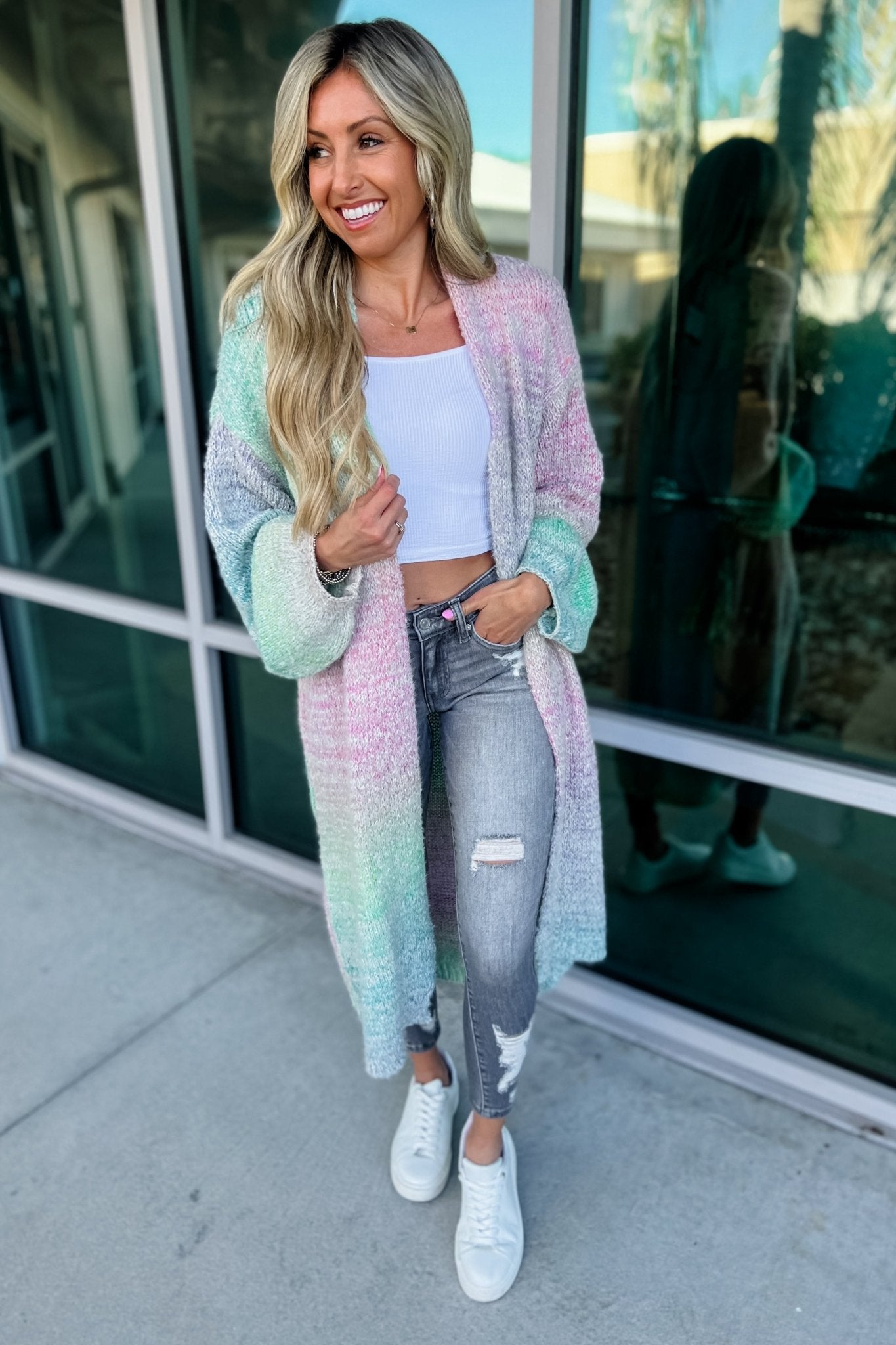 Premium Pastel Dreams Longline Cardigan