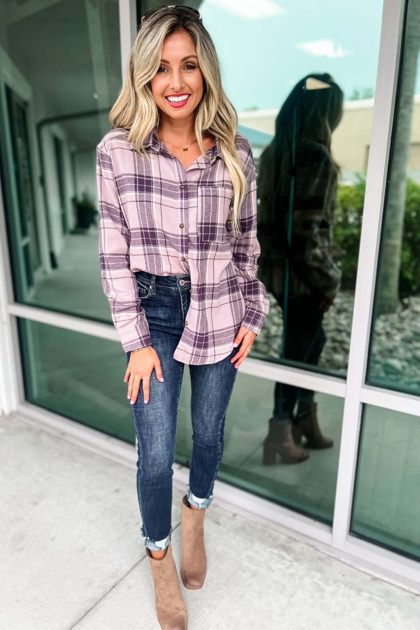 Premium Mauve Plaid Shirt - Ultimate Comfort & Style