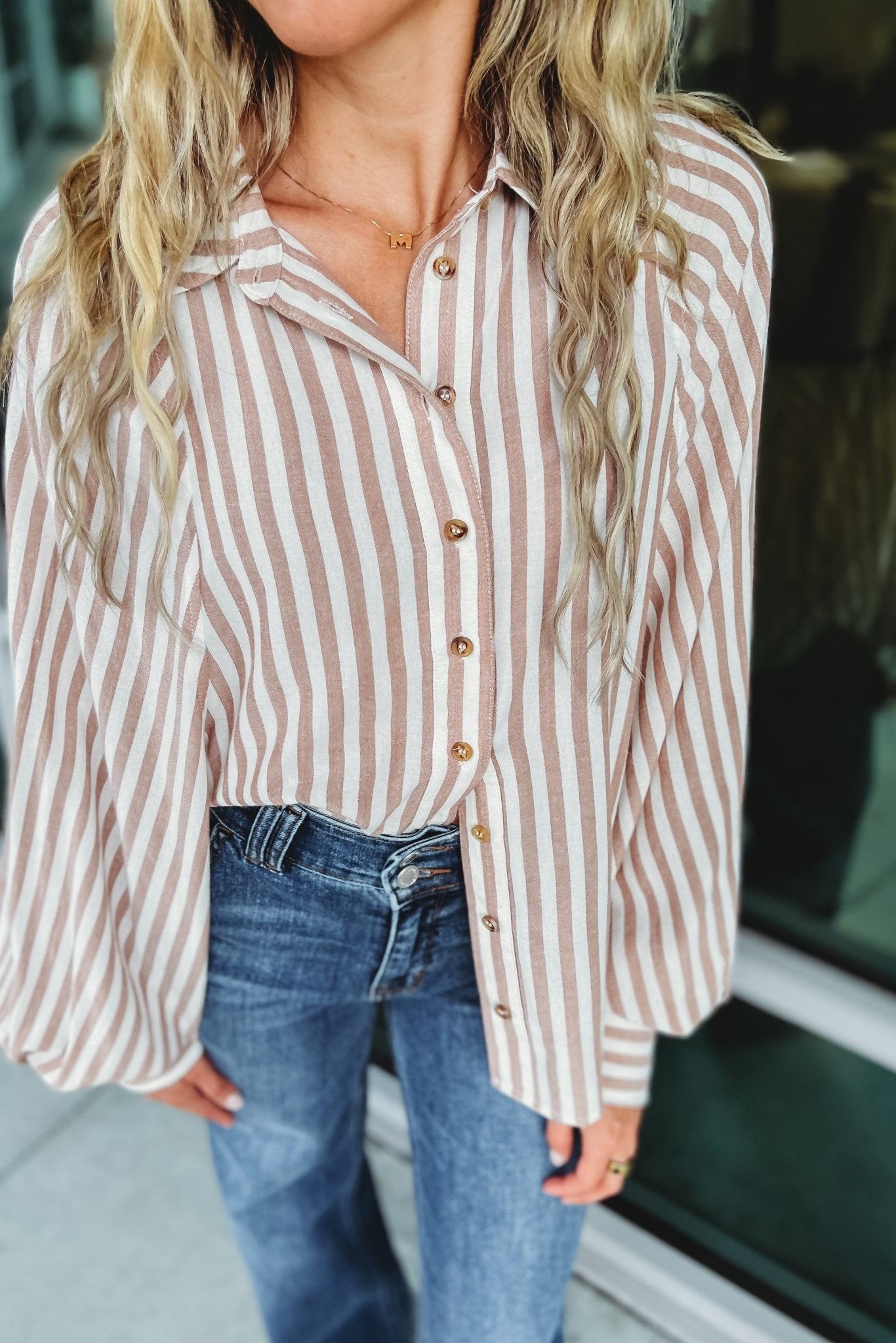 Ultimate Dream Coco Striped Button-Up Shirt