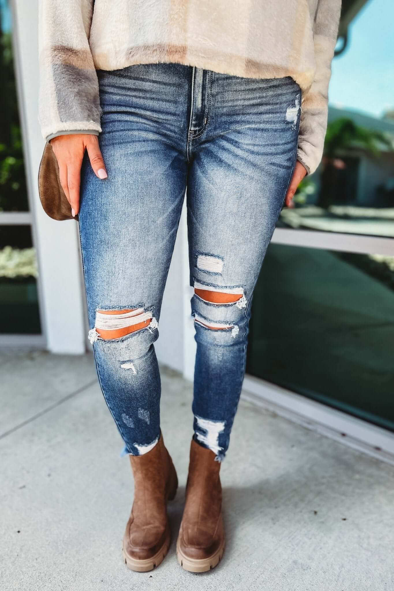 KANCAN Premium Oh Hey There Distressed Skinny Jeans