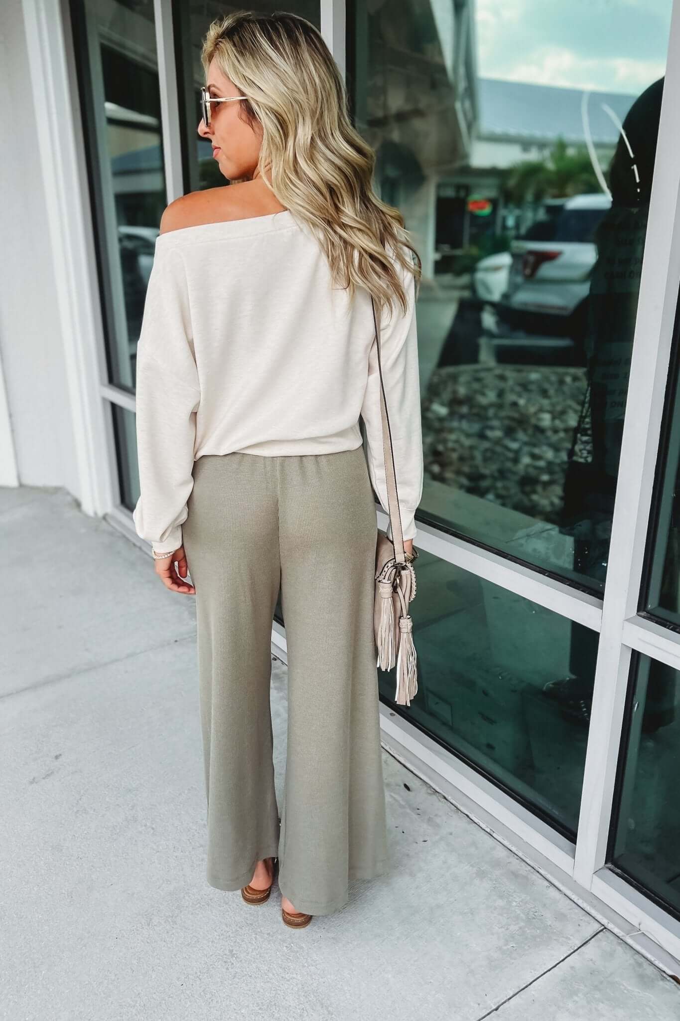 Premium Beige Scuba Cropped Pullover Top