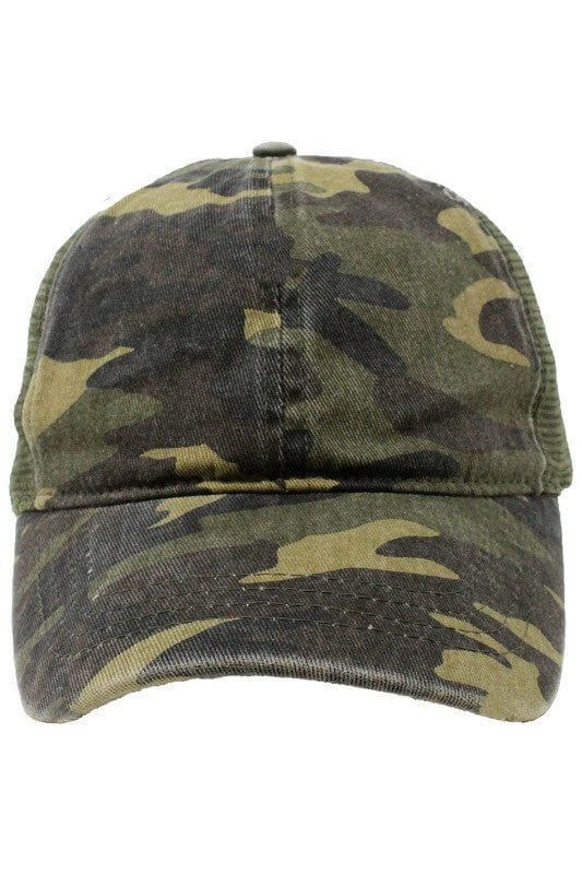 Premium Distressed Camouflage Mesh Back Cap - Ultimate Style Upgrade