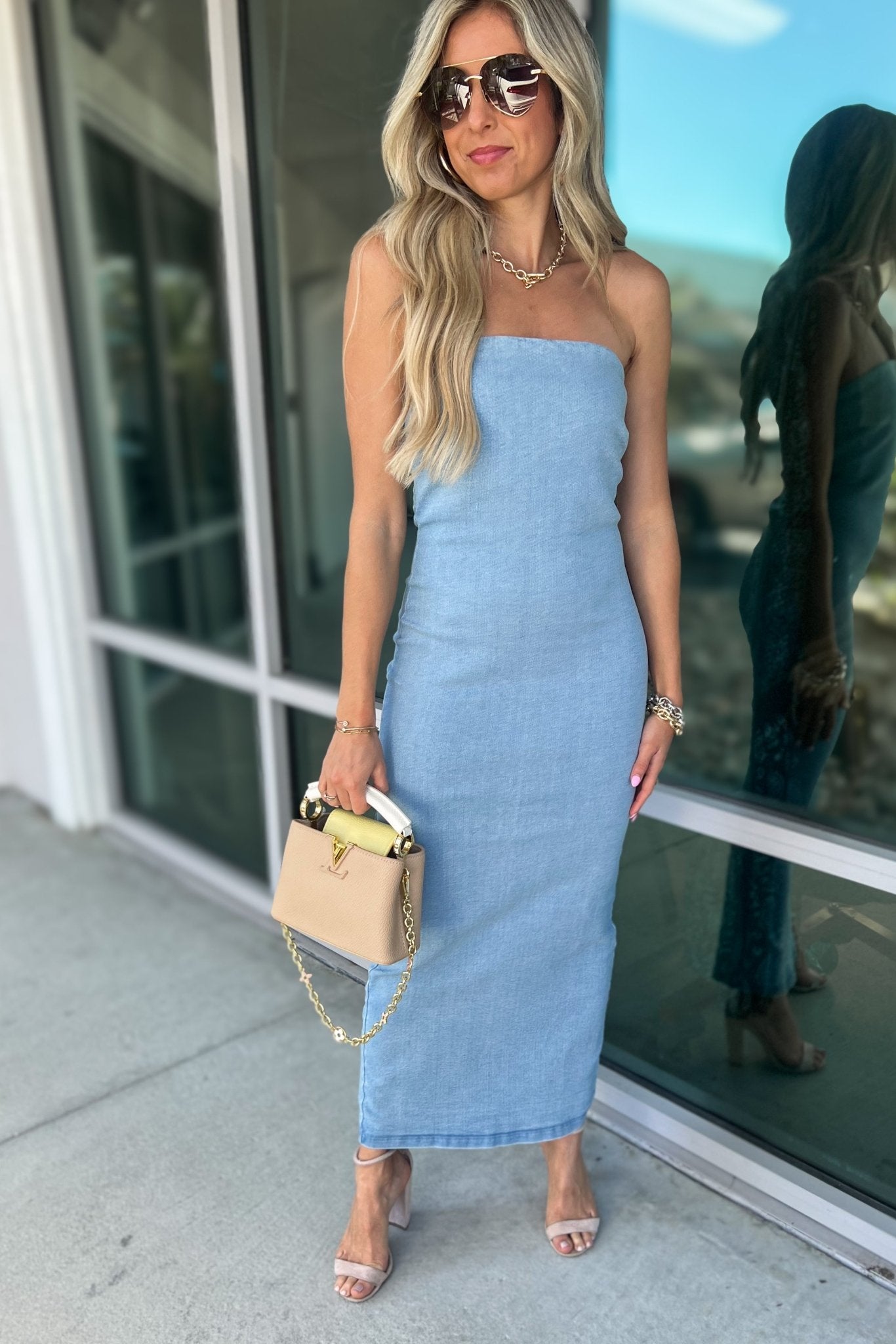 Ultimate Denim Dreams LIGHT Wash Strapless Dress