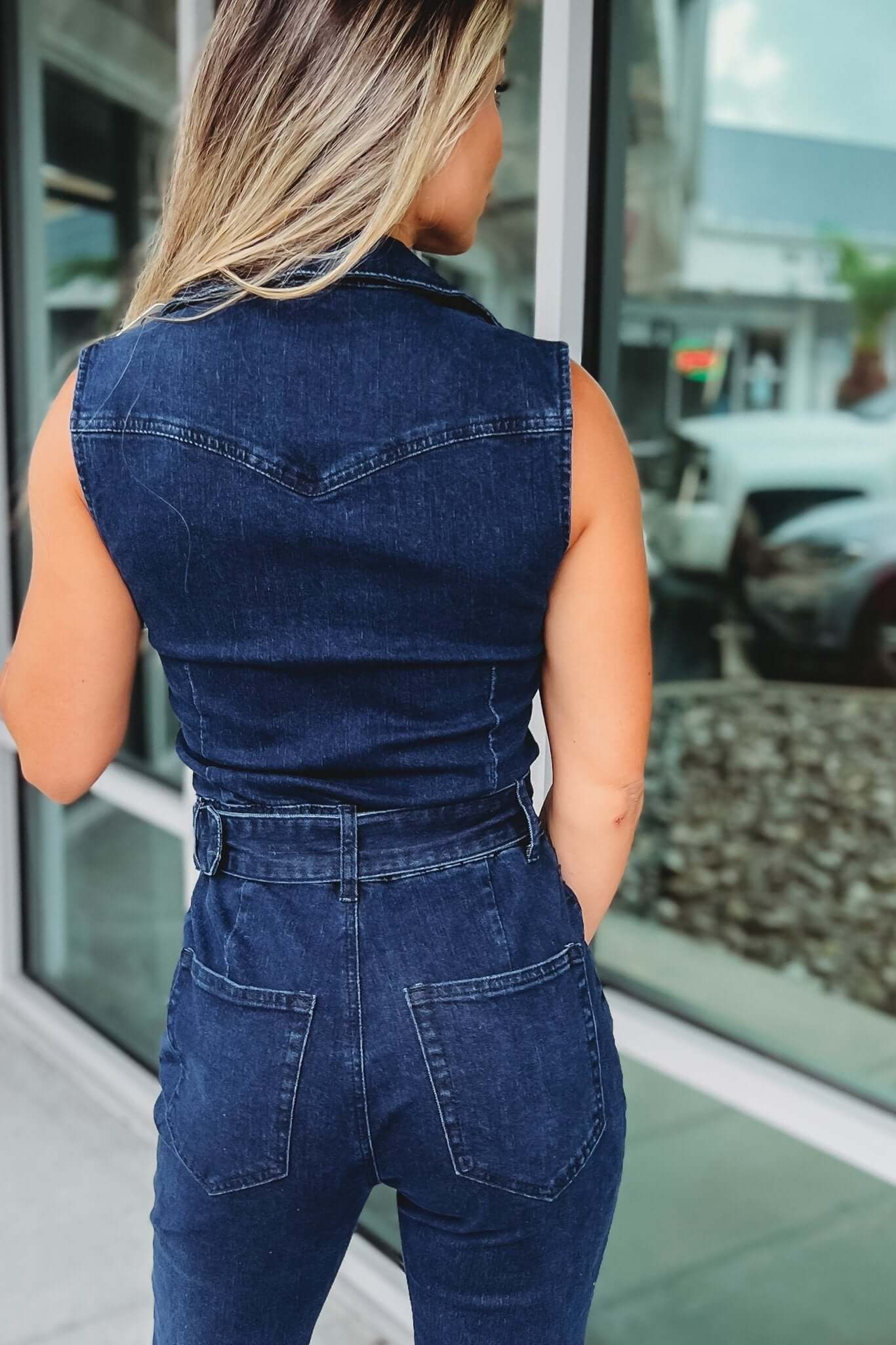 Premium Western Denim Belted Jumpsuit - Ultimate Style Upgrade