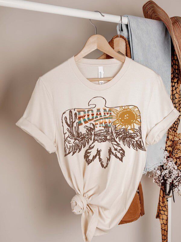 Premium XL Roam Free Western Cream Graphic Tee - Ultimate Comfort & Style