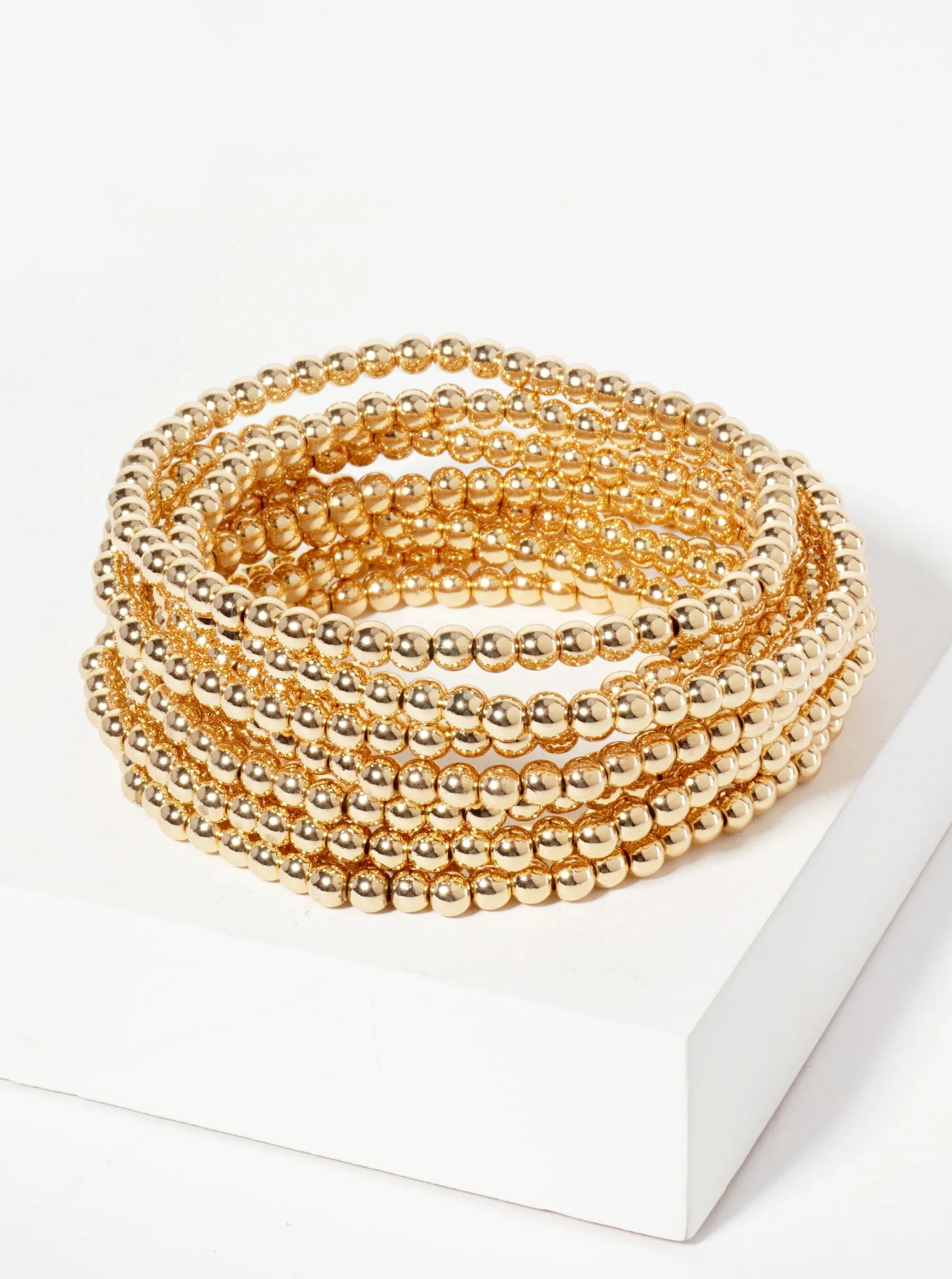 Premium Metallic Beads Stackable Bracelet Set - Gold, Silver & Rose Gold