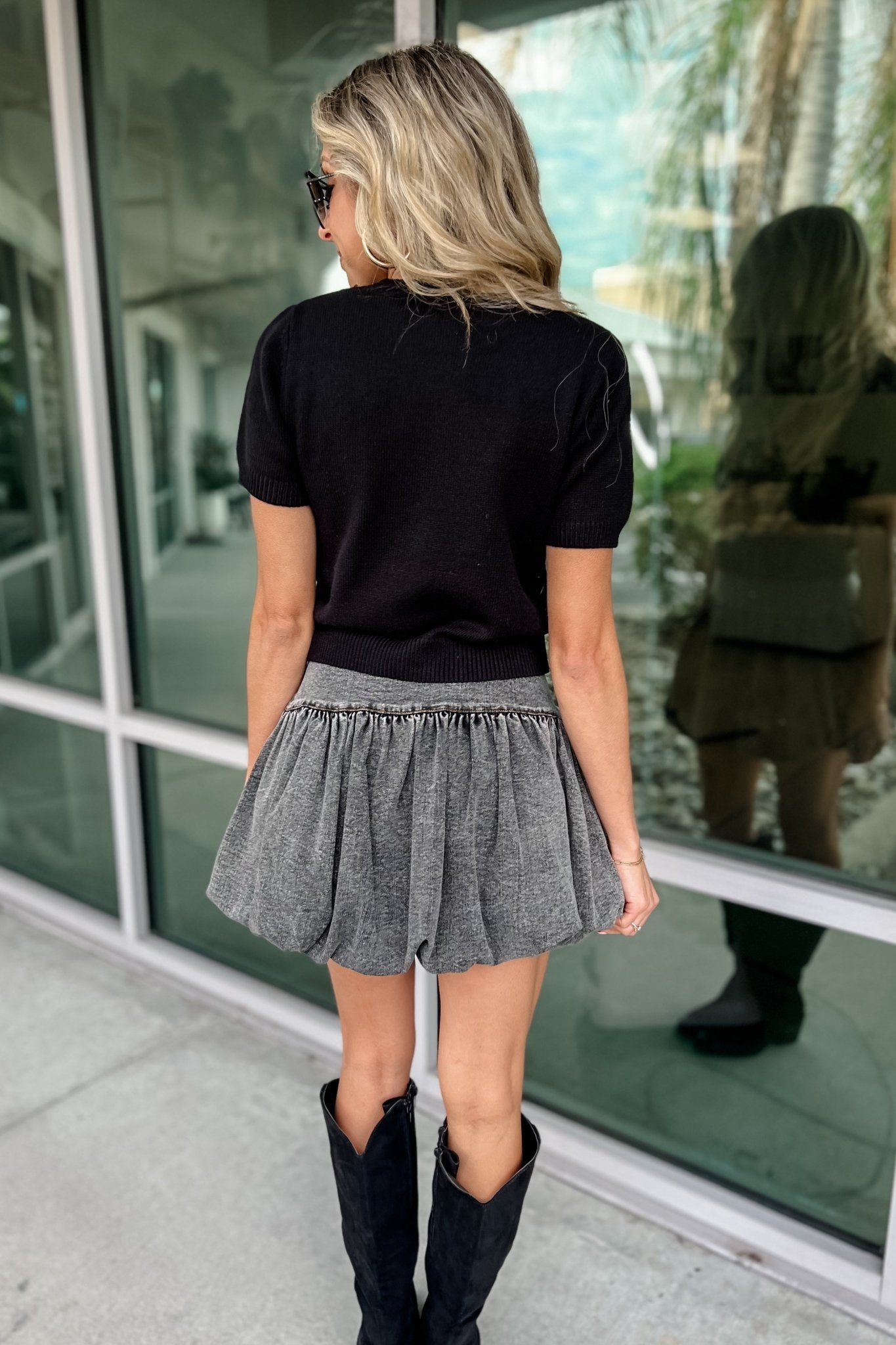 Premium Prairie Dreams Black Denim Bubble Skirt - Ultimate Country Chic