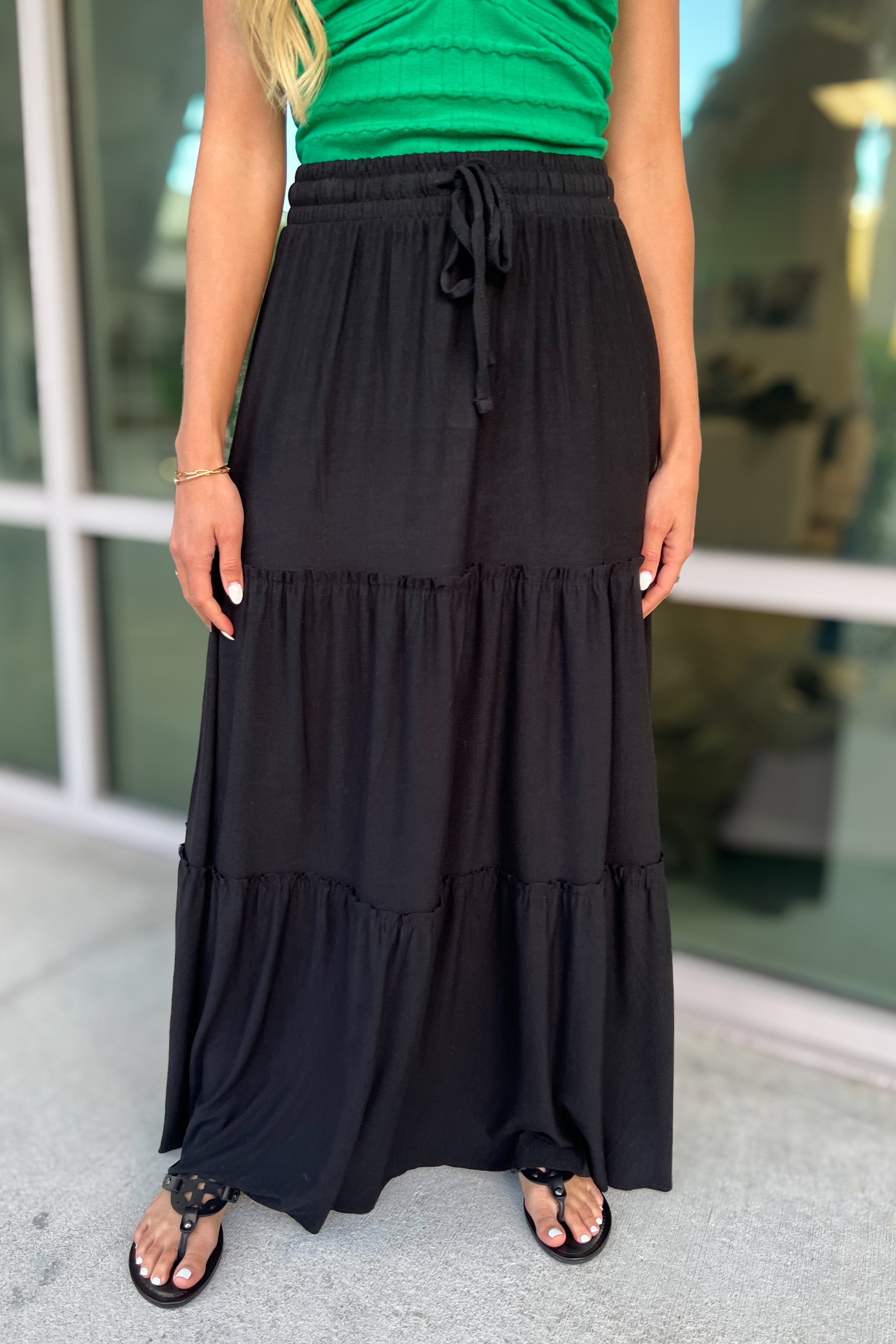 Ultimate Tiered Maxi Skirt - Premium Stretch Fit