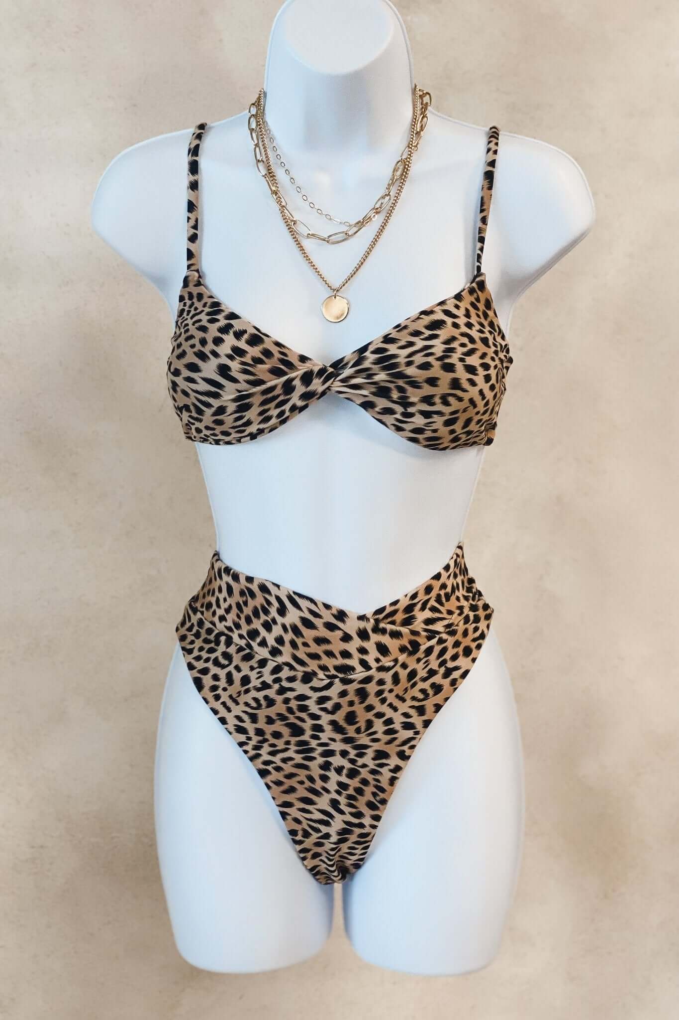 Premium Ellie Cheetah Twist Bikini Set - Sizes M, L, XL