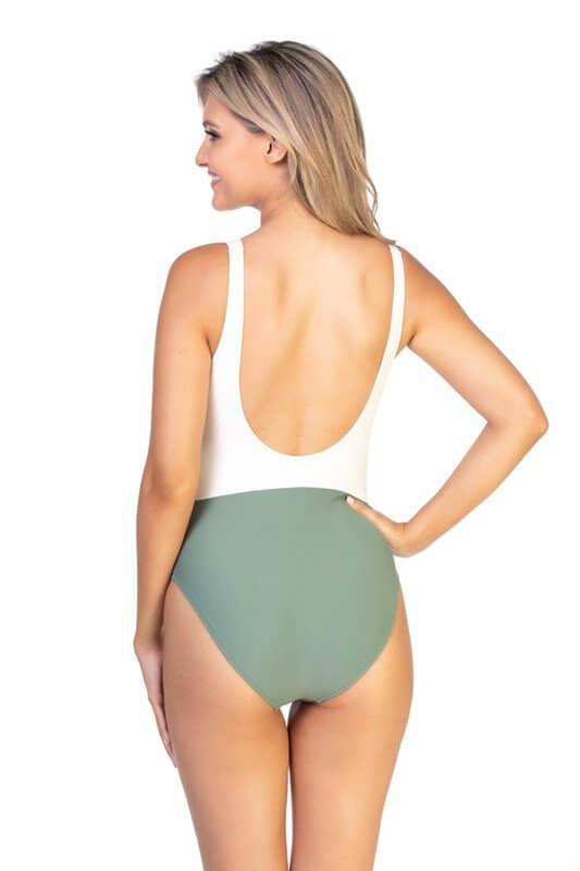 Premium Saint Lucia Colorblock One Piece Swimsuit - Size S