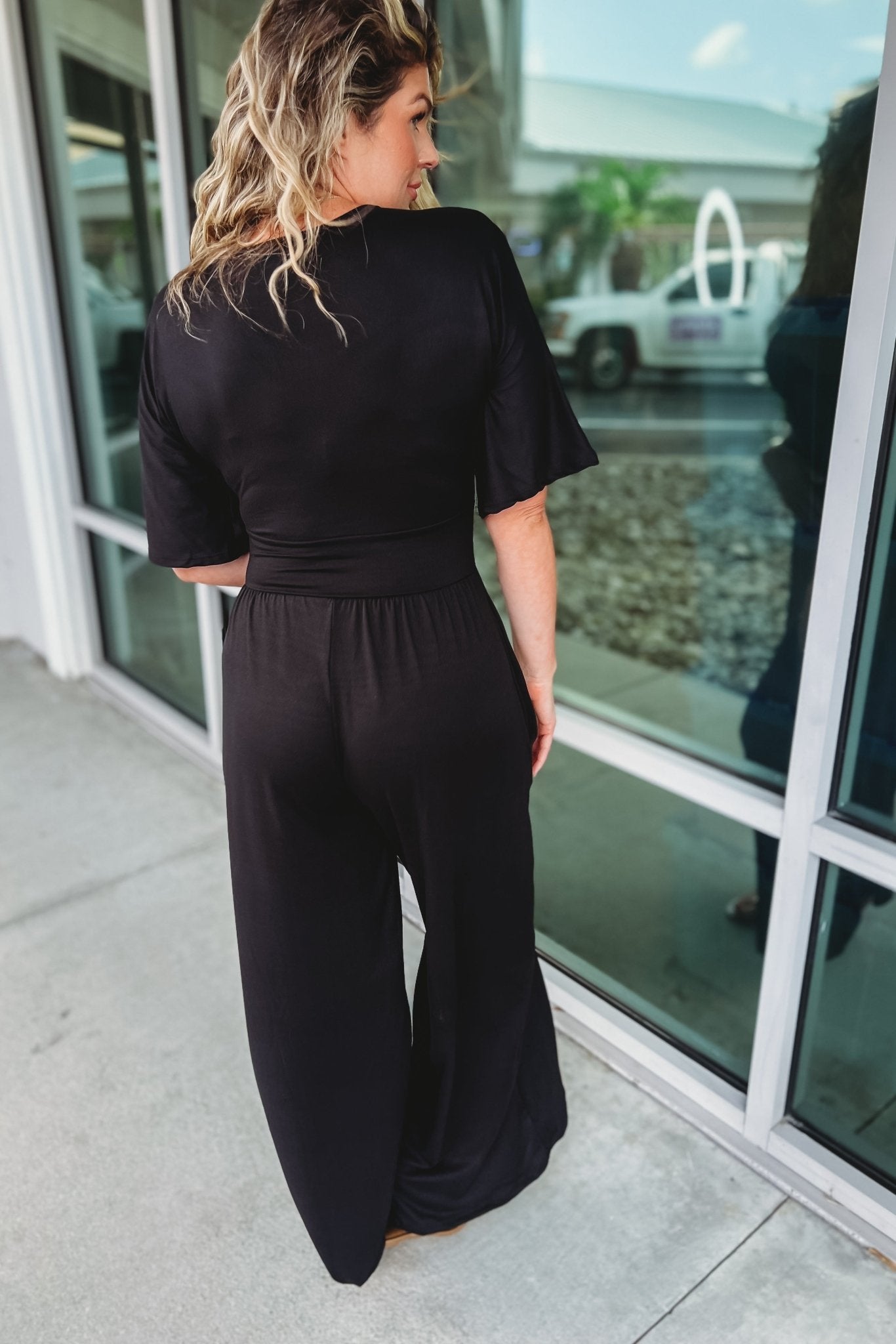 Ultimate V-Neck Wide Leg Jumpsuit - Effortless Elegance