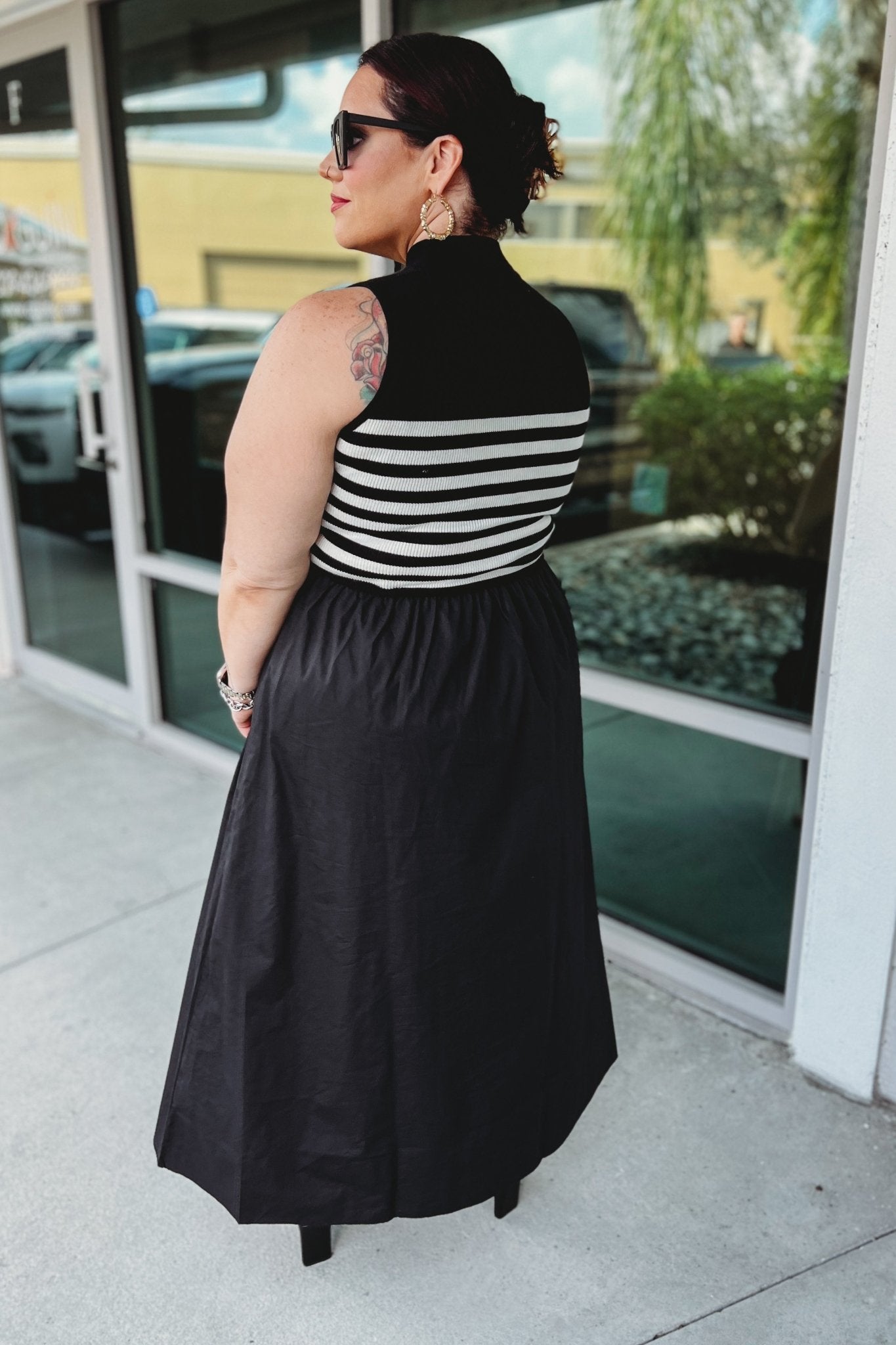 Ultimate Elegance Black & White Maxi Dress