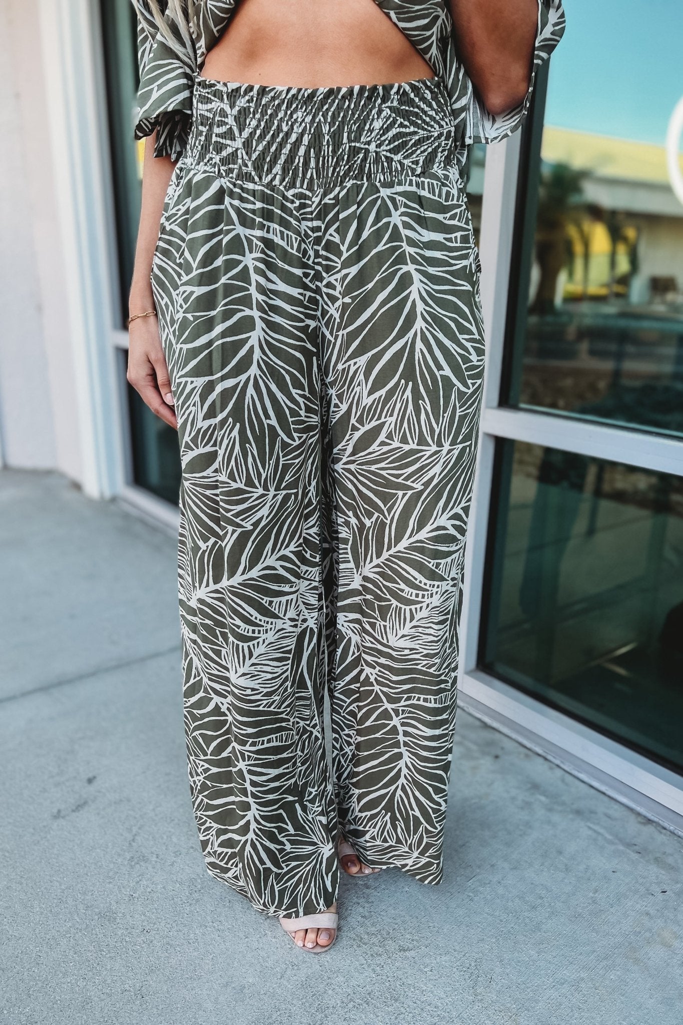 Premium Olive Beautiful Day Wide Leg Print Pants - Ultimate Comfort & Style