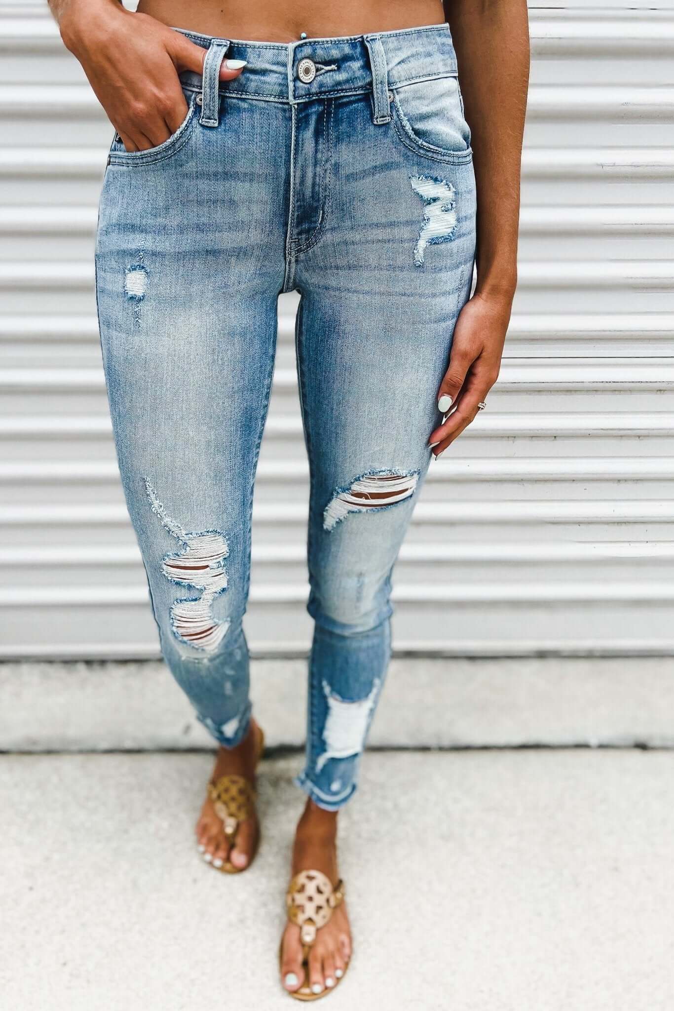 KanCan Ultimate Star of the Show Distressed Jeans - Premium Grey Edition