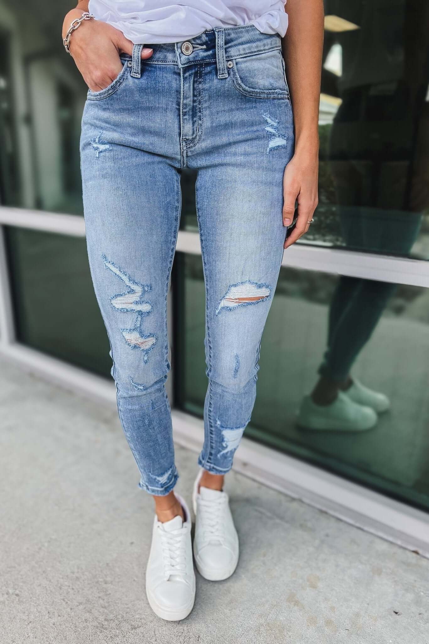 KanCan Ultimate Star of the Show Distressed Jeans - Premium Grey Edition