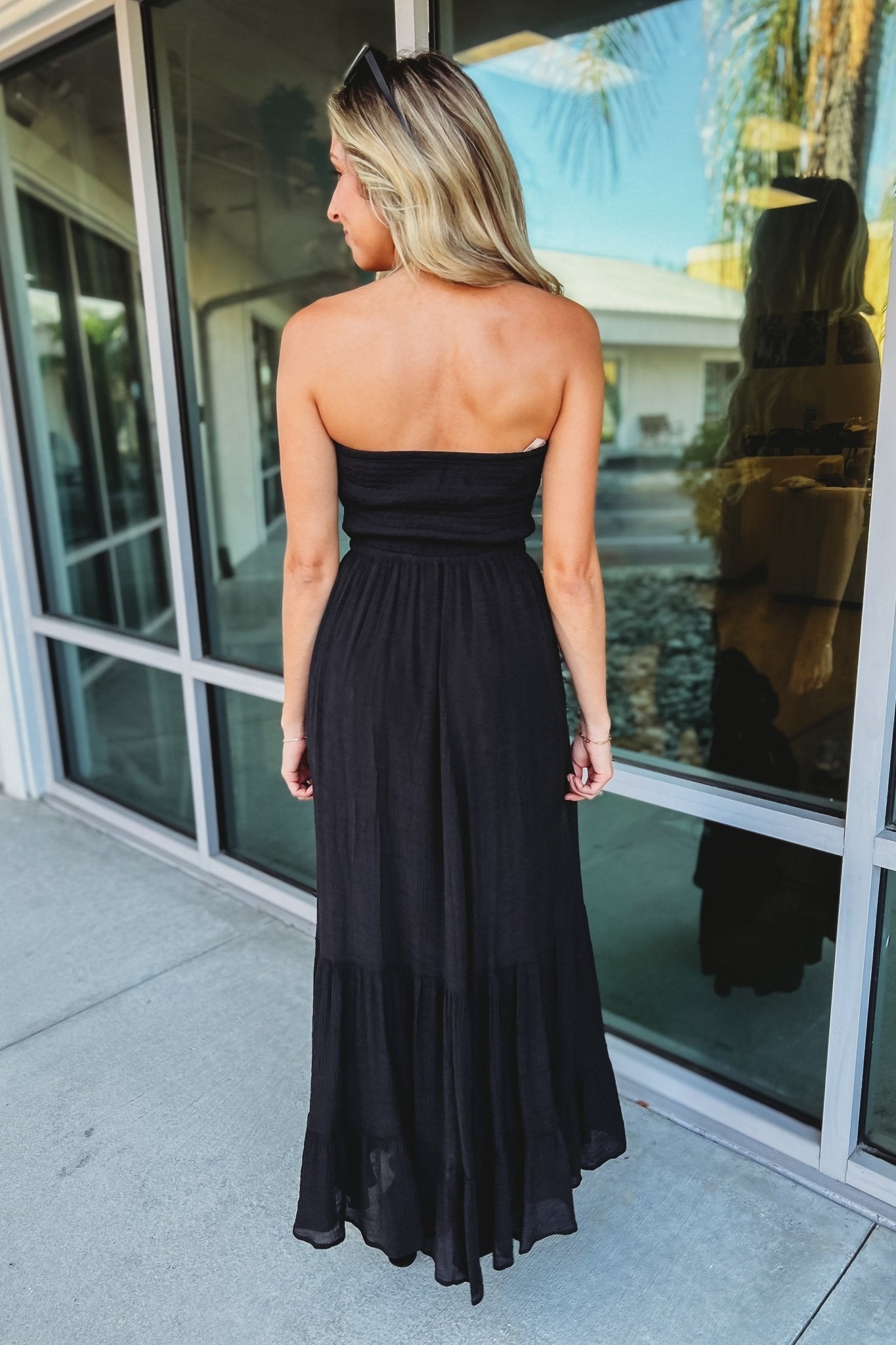 Ultimate Black Strapless Maxi Dress - Size L | Premium Fit & Style