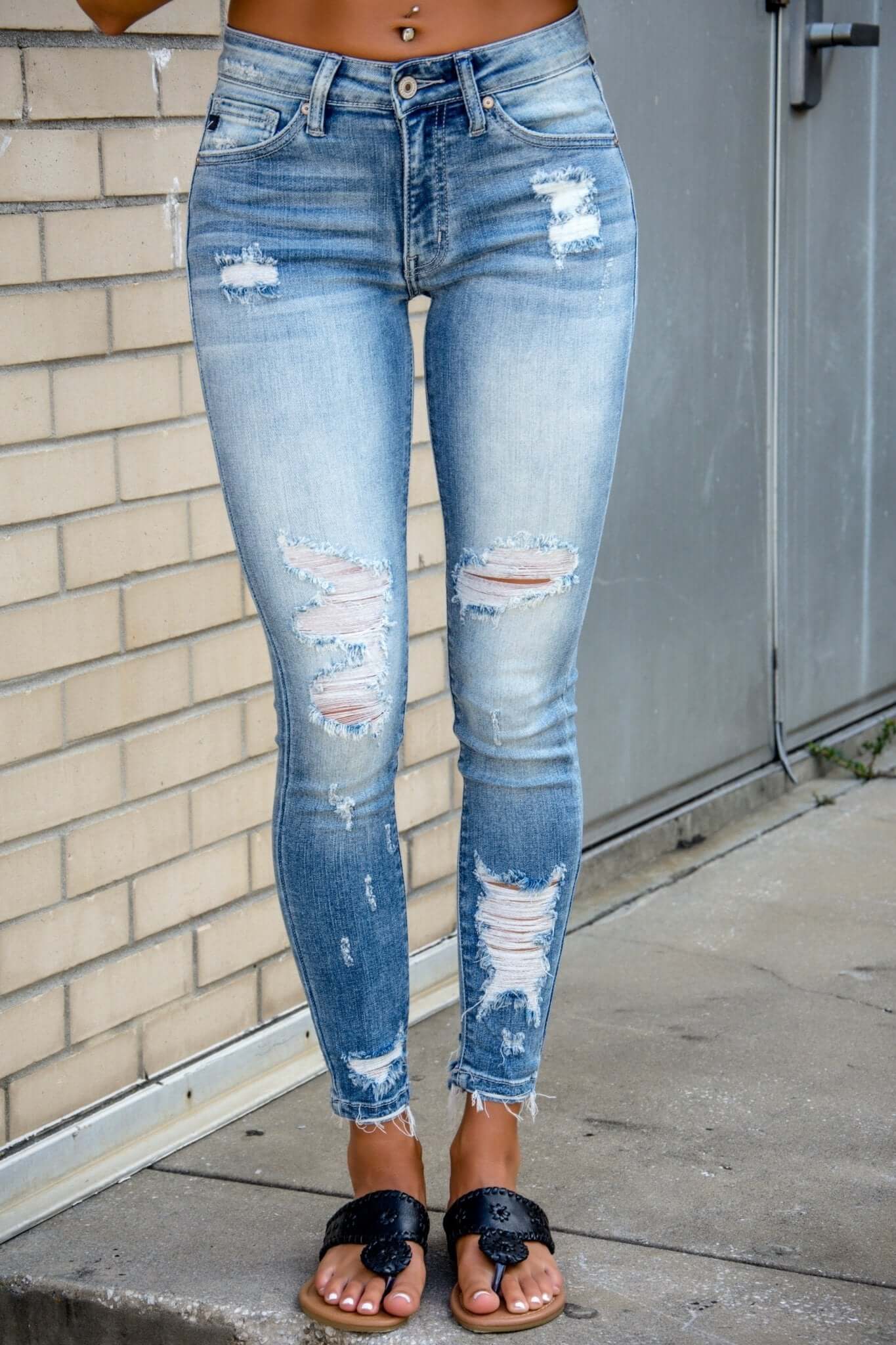 KanCan Ultimate Star of the Show Distressed Jeans - Premium Grey Edition