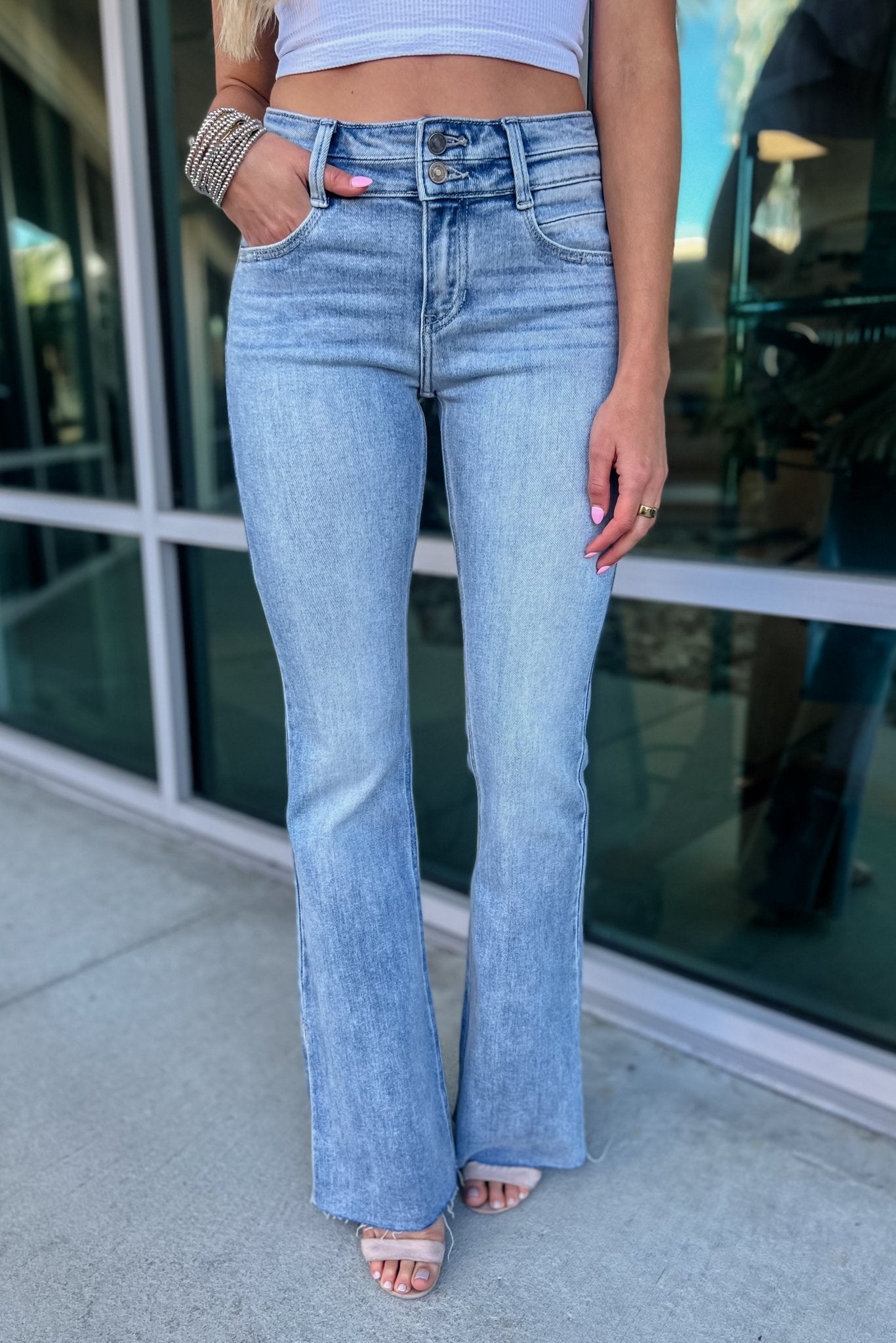 Premium KANCAN Nelly Mid-Rise Vintage Flare Jeans