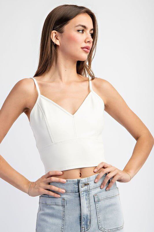 Premium Faux Leather Crop Top - 4 Stylish Colors