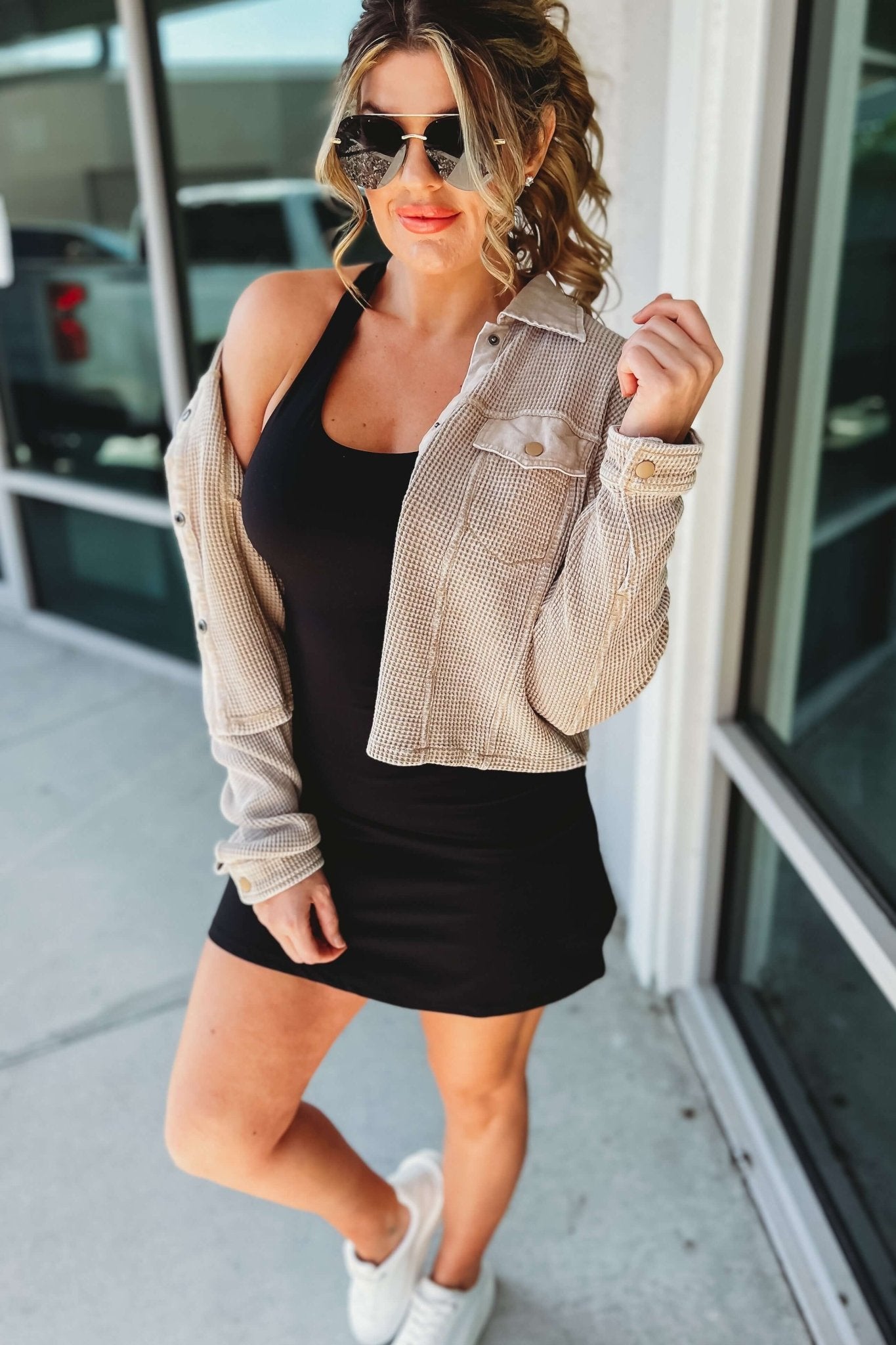 Ultimate Comfort Waffle Knit Cropped Jacket - 3 Stylish Colors