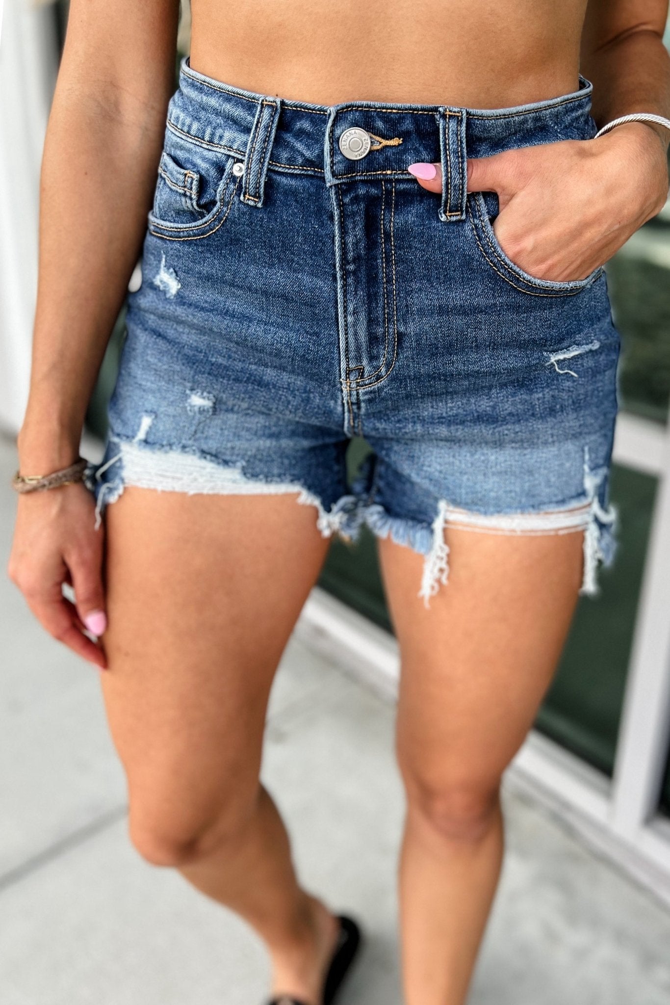 Premium Delilah Distressed Denim Shorts - Ultimate Summer Style