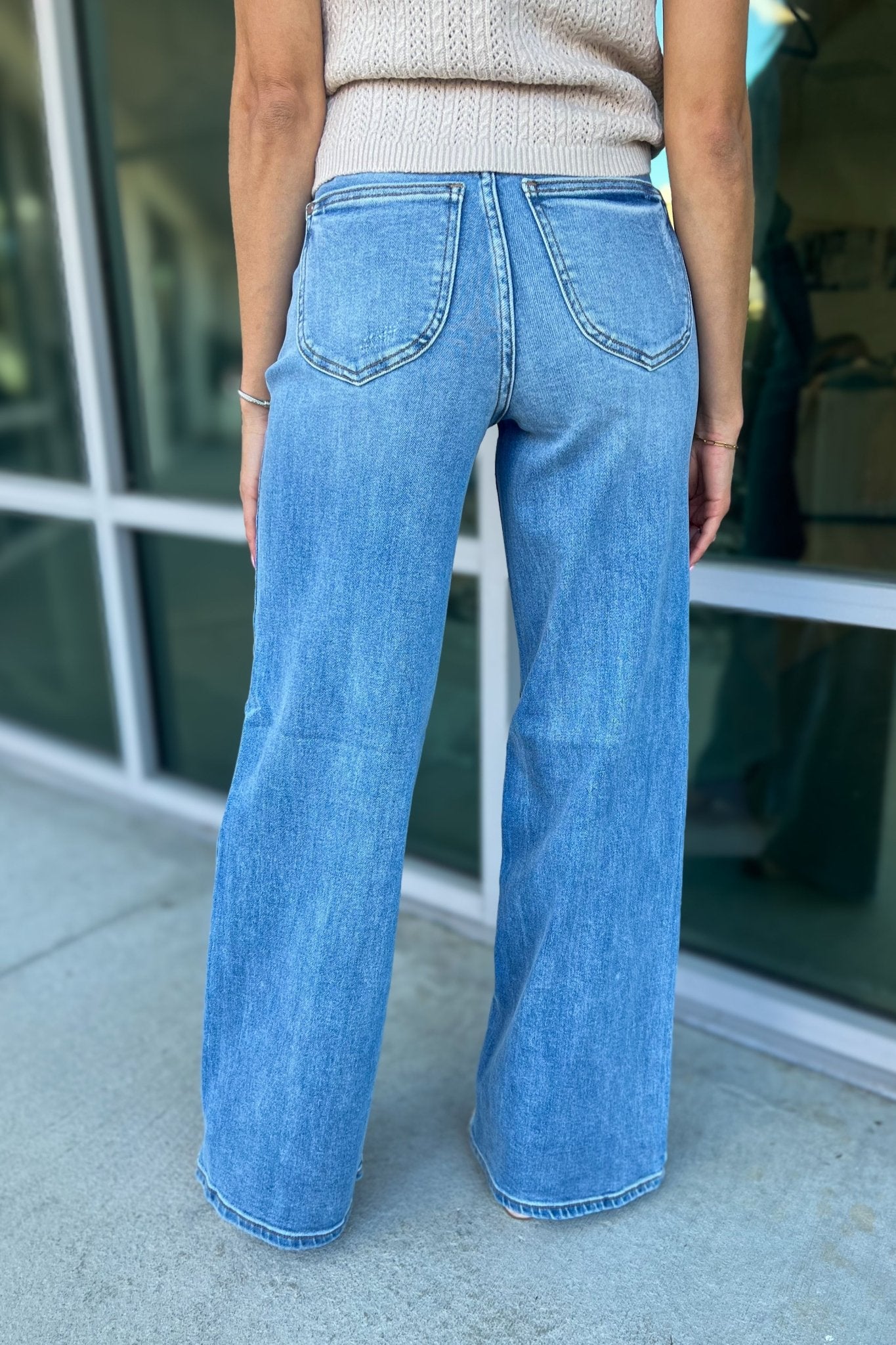 JUDY BLUE Premium Sophia High Rise Wide Leg Jeans - Ultimate Comfort & Style