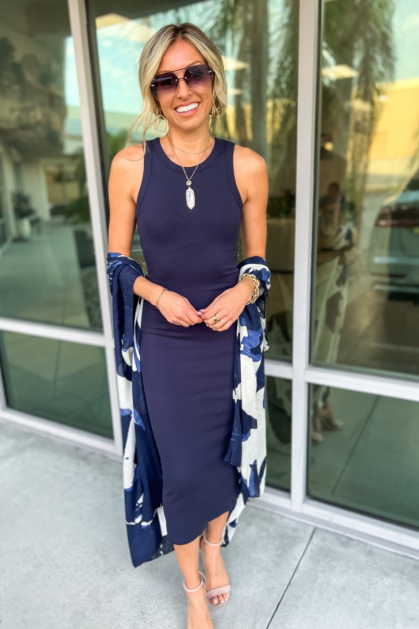 Premium Midnight Tide Navy Blue Kimono – Ultimate Layering Essential