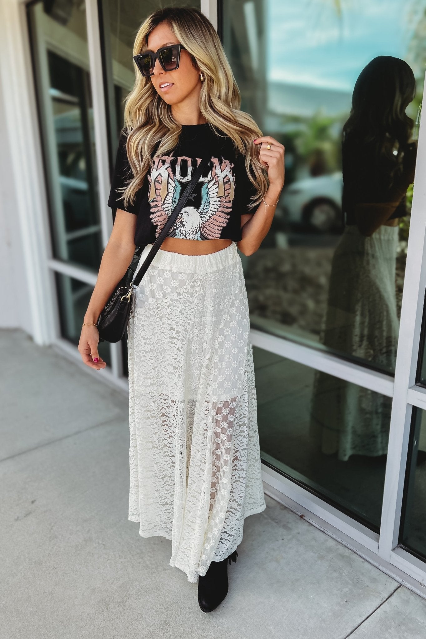 Ultimate Vibes Cream Lace Skirt - Premium Fit & Style