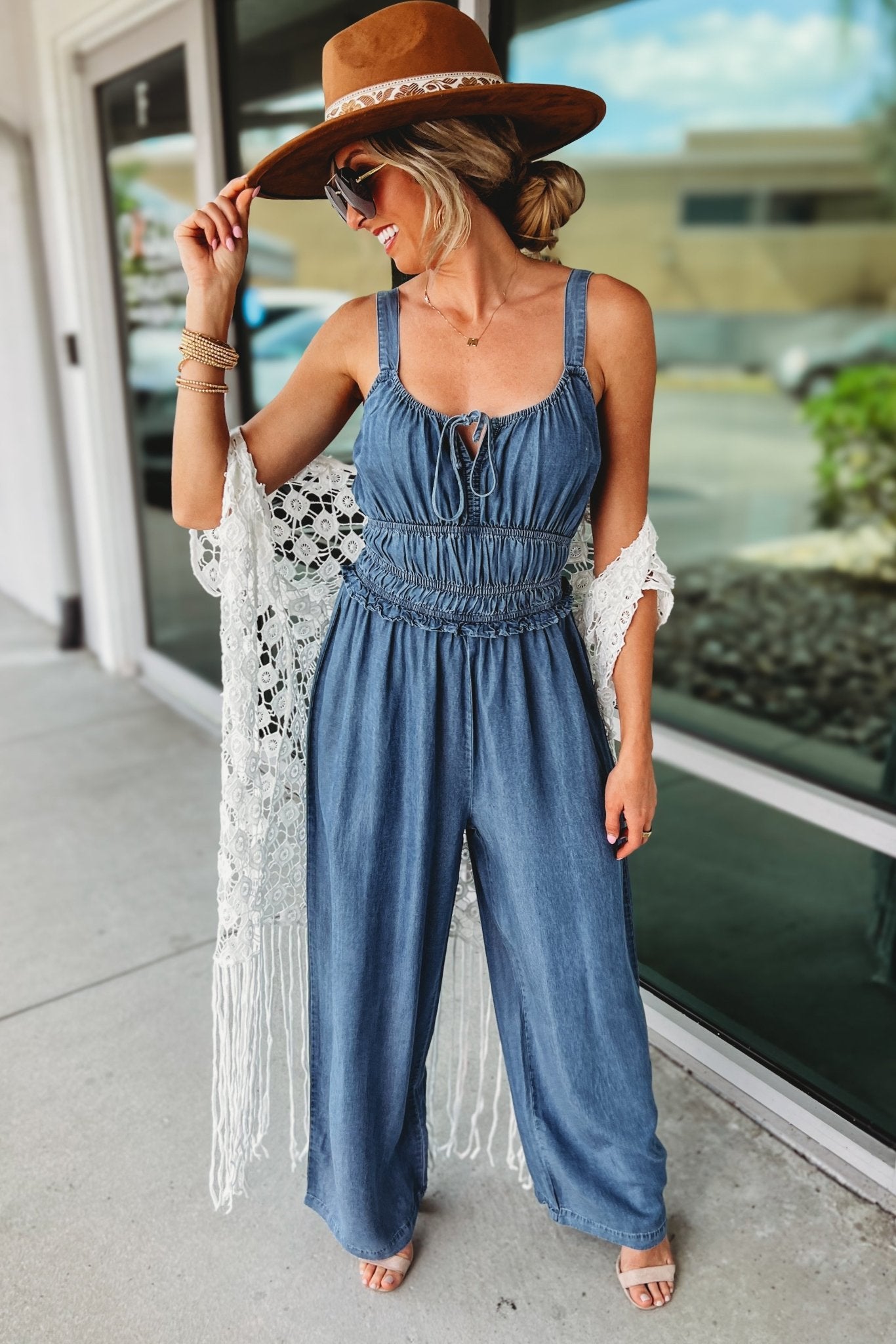 Premium Boho Front Tie Tencel Jumpsuit - Ultimate Style & Comfort