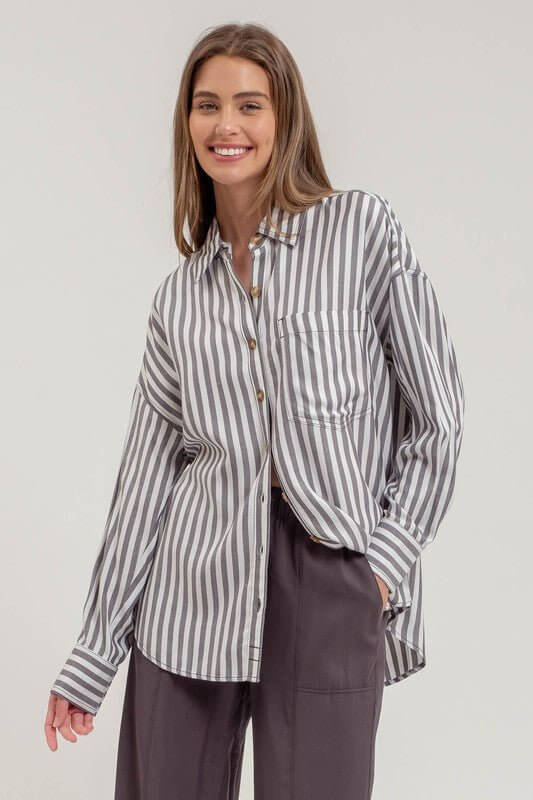 Premium Wish on a Star Striped Button-Up Shirt | 2 Stylish Colors