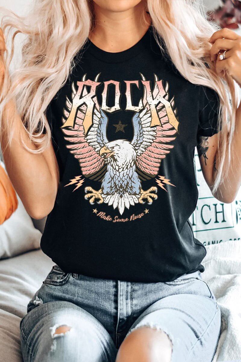 Premium Rock Eagle Graphic Tee - Upgrade Your Style in 3 Colors