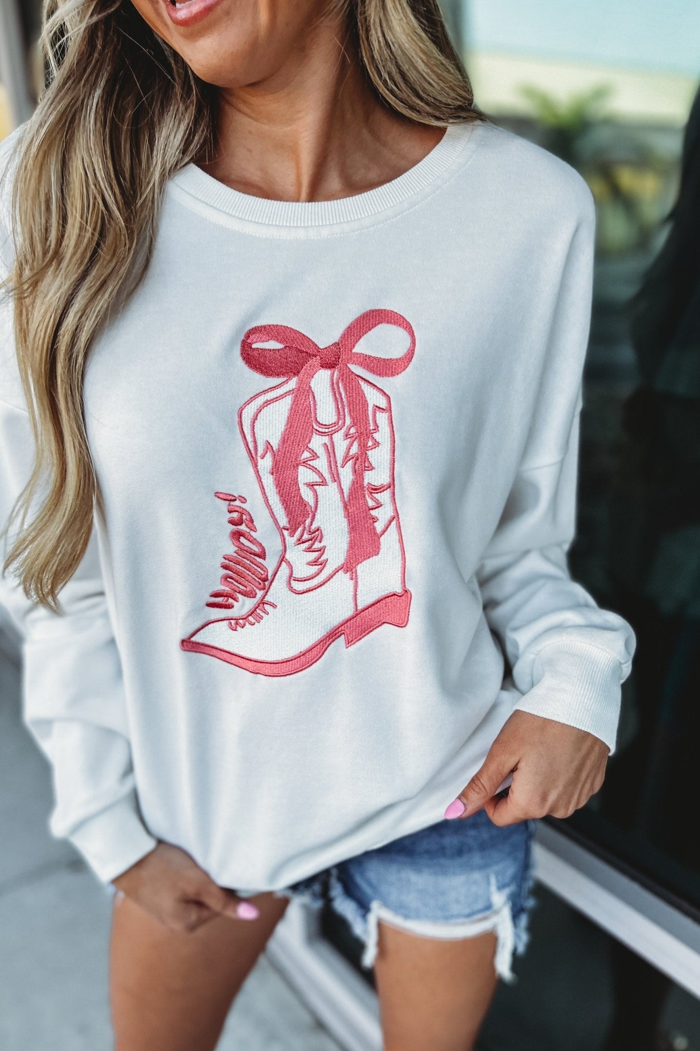 Premium Cowgirl Charm Embroidered Sweatshirt - Ultimate Western Style