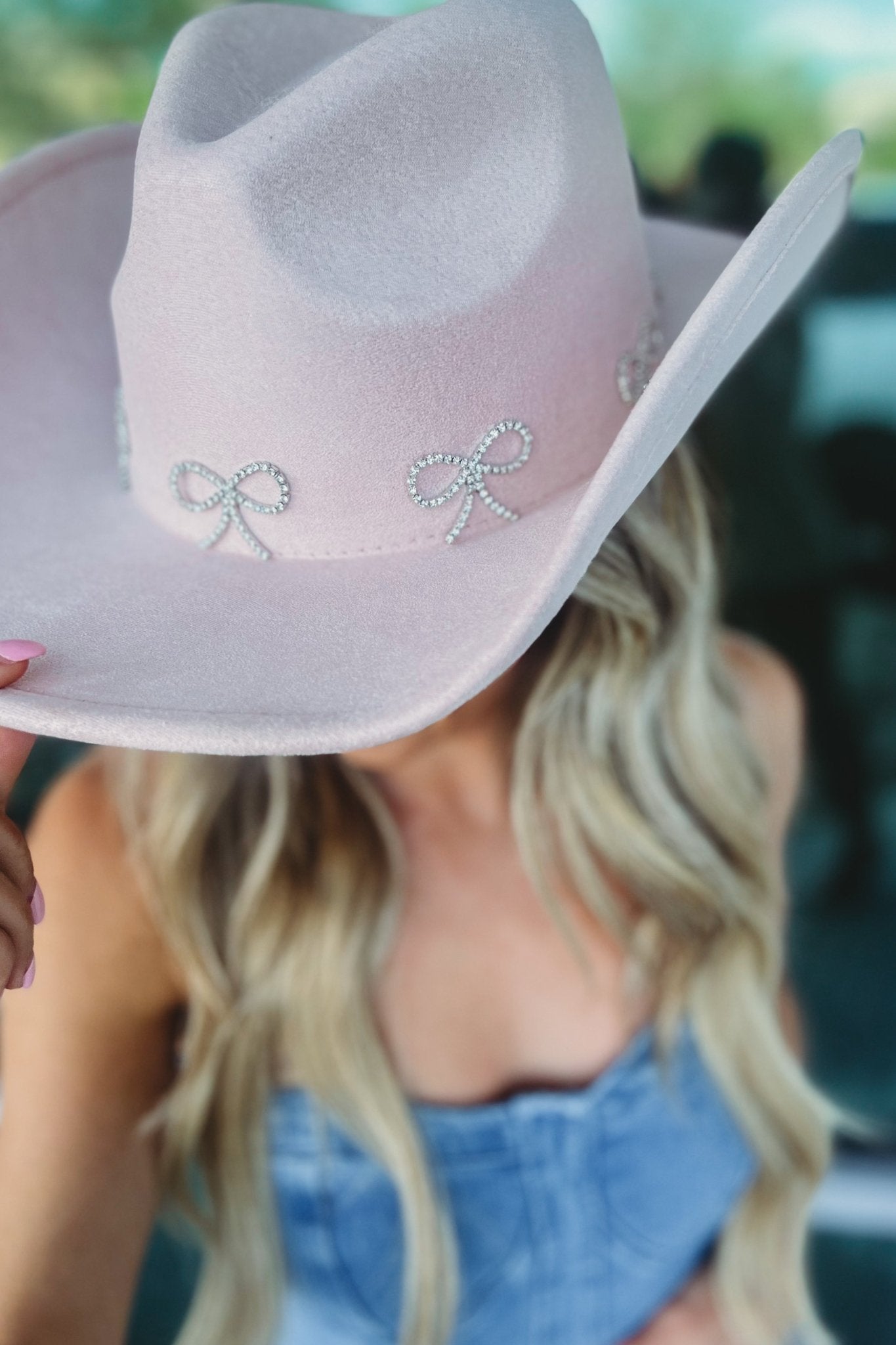 Premium Pink Rhinestone Bow Cowboy Hat - Ultimate Style Statement