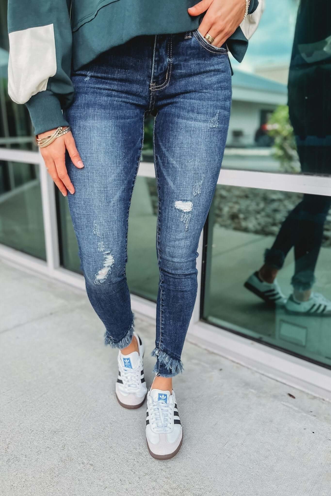 Ultimate Style Upgrade - KANCAN Girls Dark Wash Ankle Skinny Jeans | Limited Time $19.99