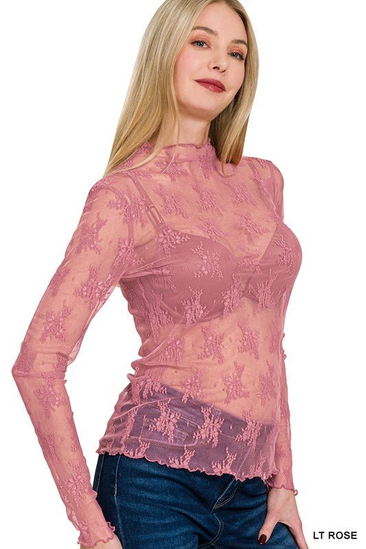 Premium Moonlight Serenade Lace Layering Top - 4 Stylish Colors