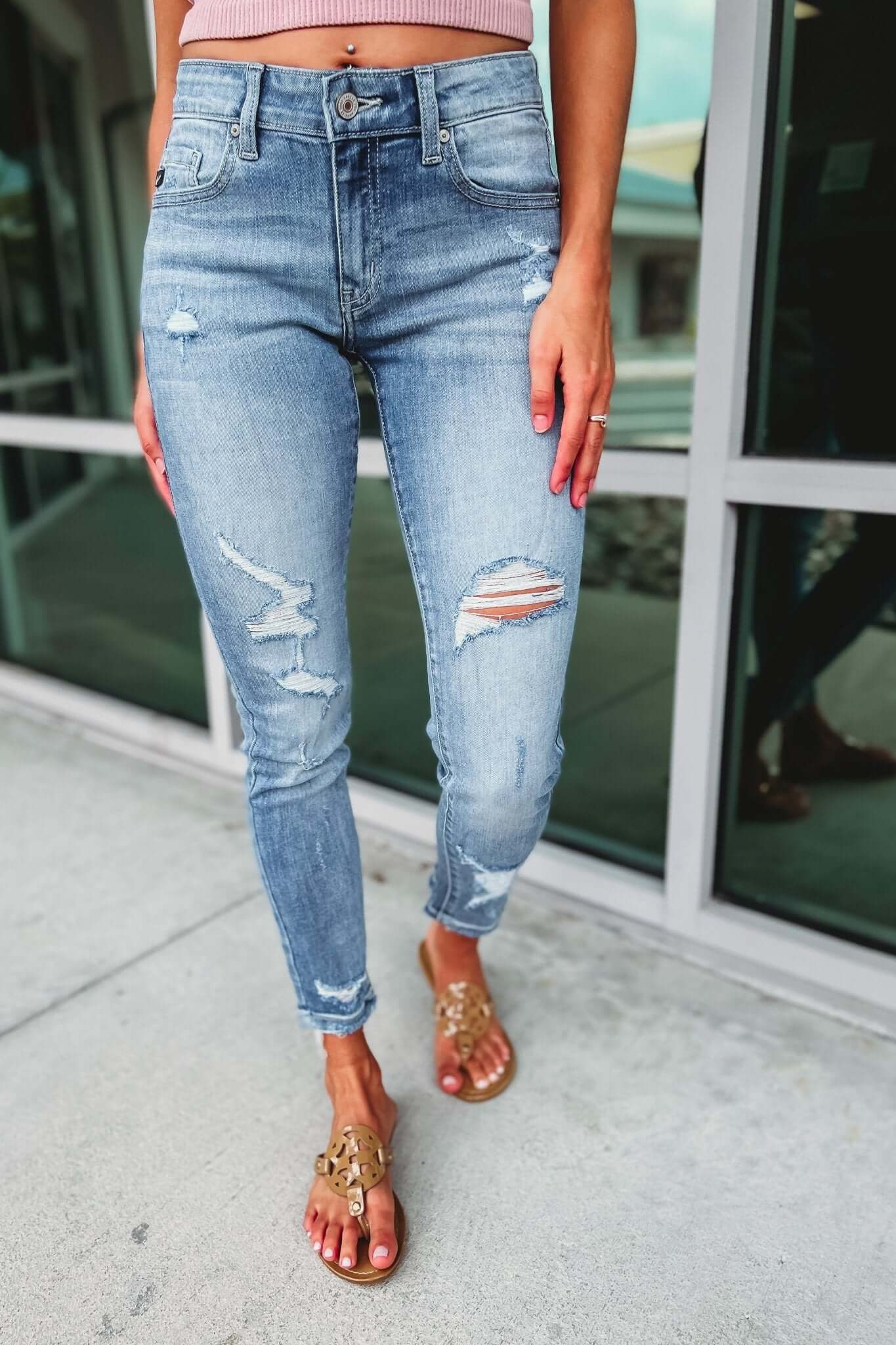 KanCan Ultimate Star of the Show Distressed Jeans - Premium Grey Edition