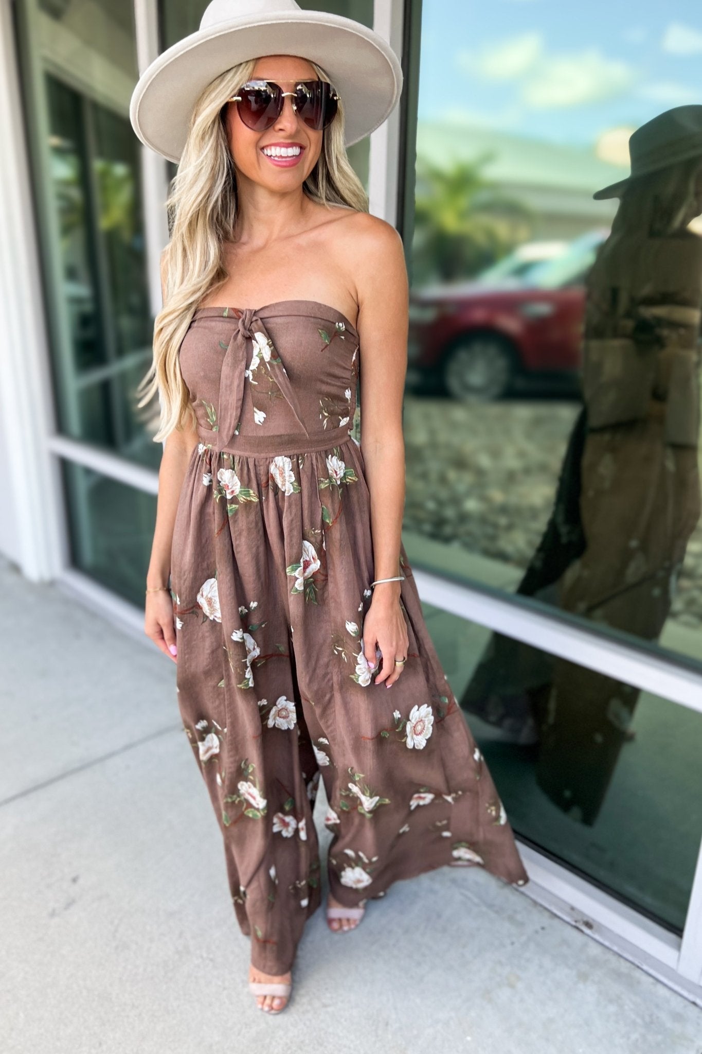 The Ultimate Wildflower ULTRA WIDE LEG Brown Floral Jumpsuit