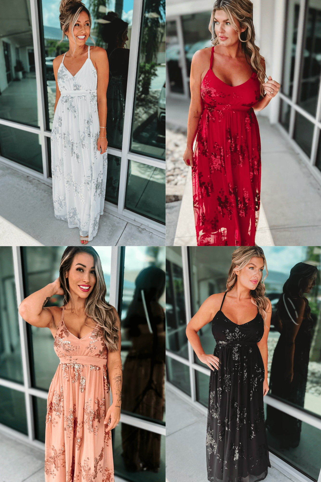 Premium Sequin Maxi Dress - 4 Elegant Colors