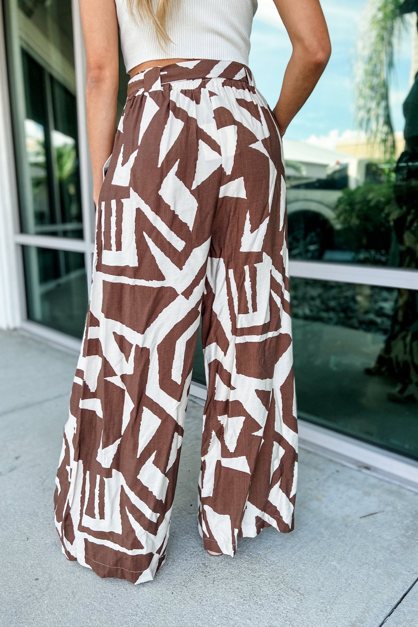 Premium Brown Abstract Wide Leg Pants - Ultimate Comfort & Style