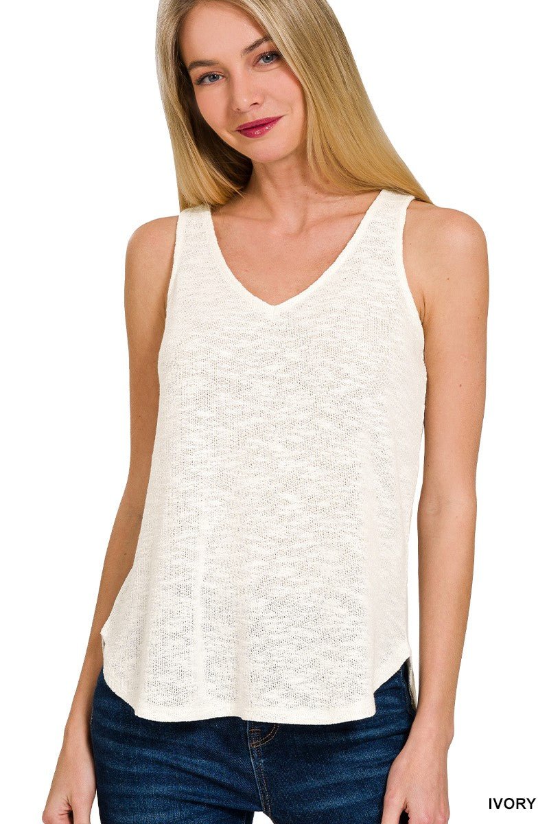 Premium Slub Knit Tank Top - Effortless Style & Comfort