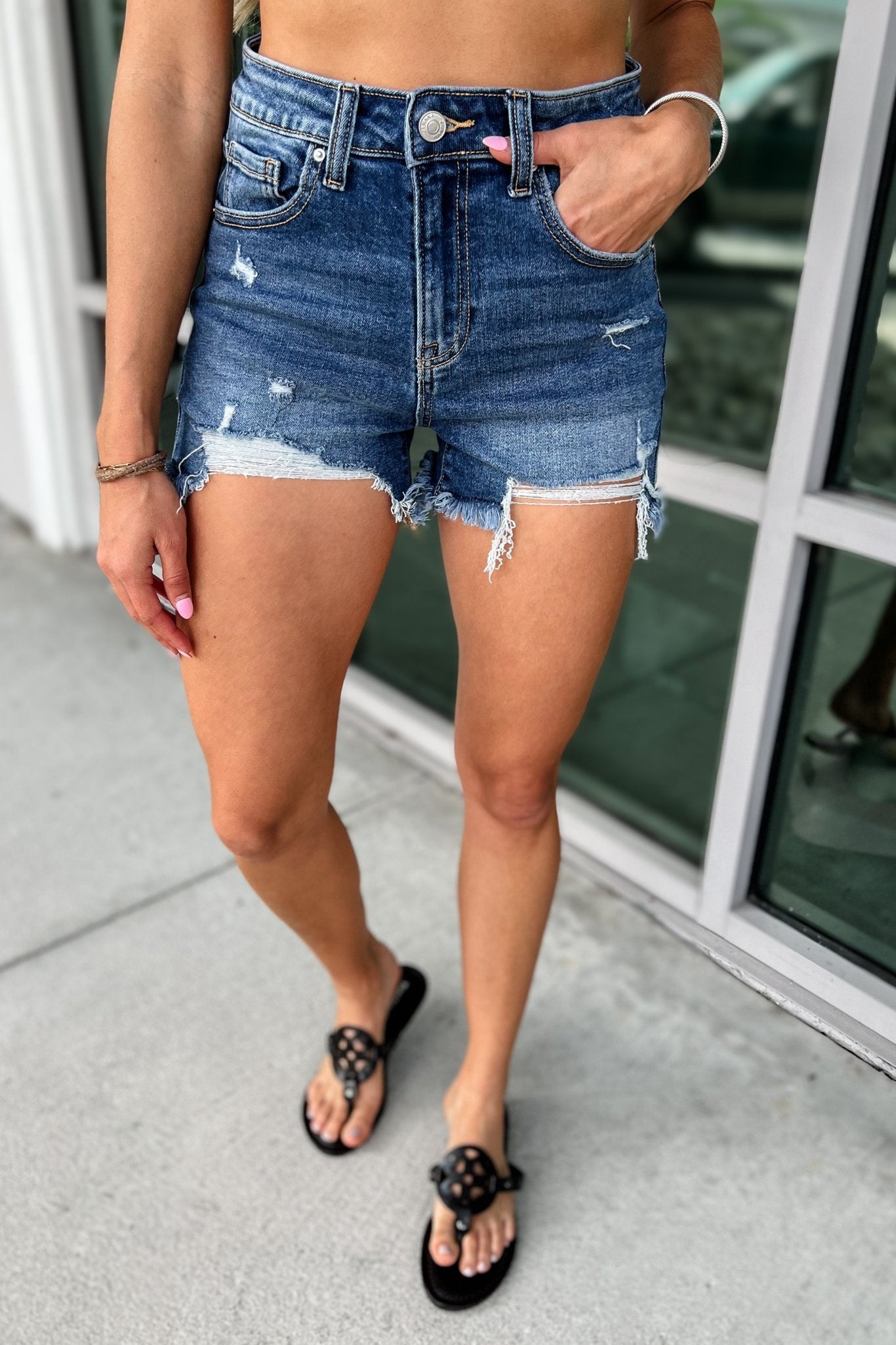 Premium Delilah Distressed Denim Shorts - Ultimate Summer Style