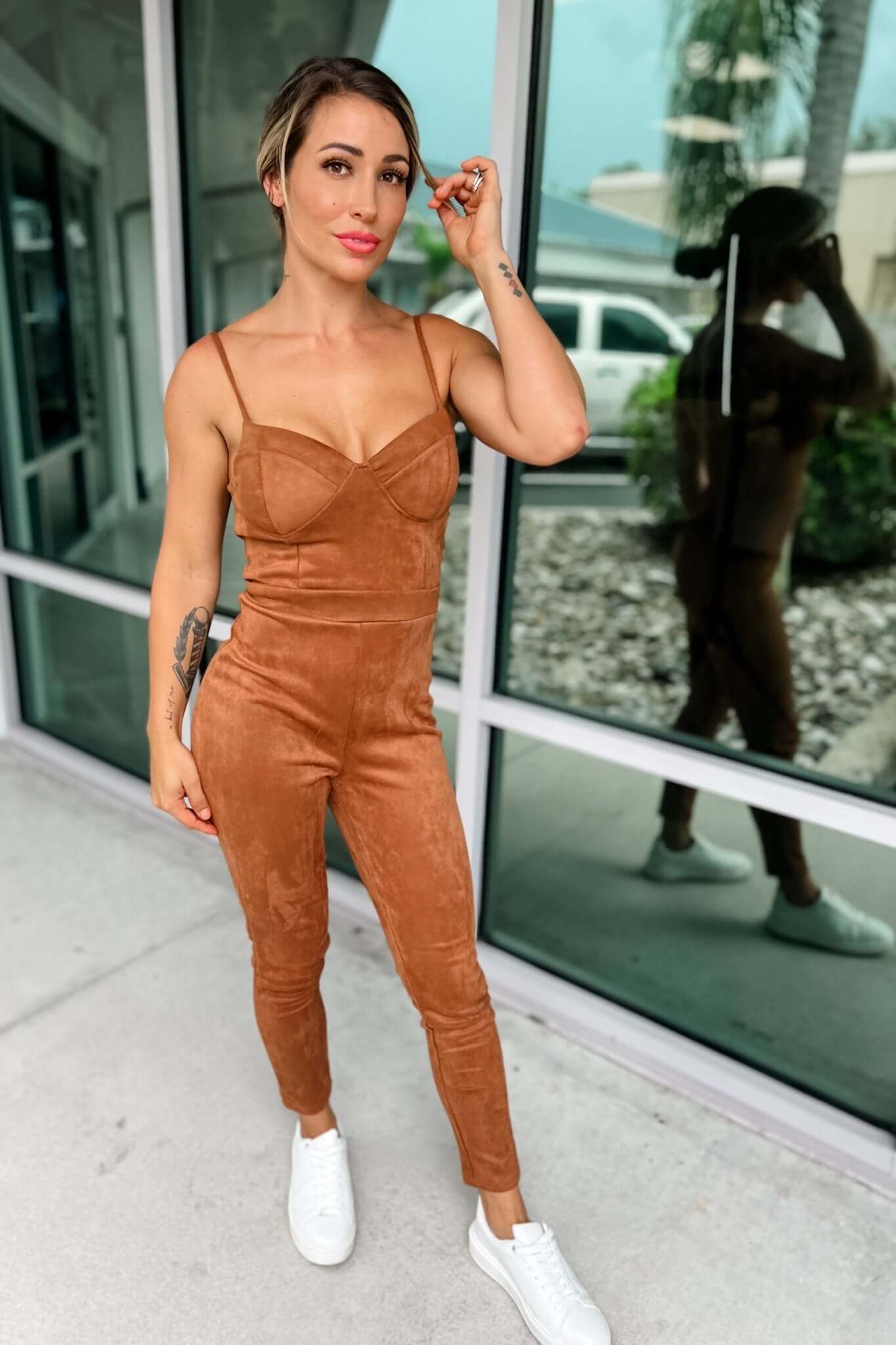 Premium Josie Sweetheart Suede Jumpsuit - Ultimate Style & Comfort