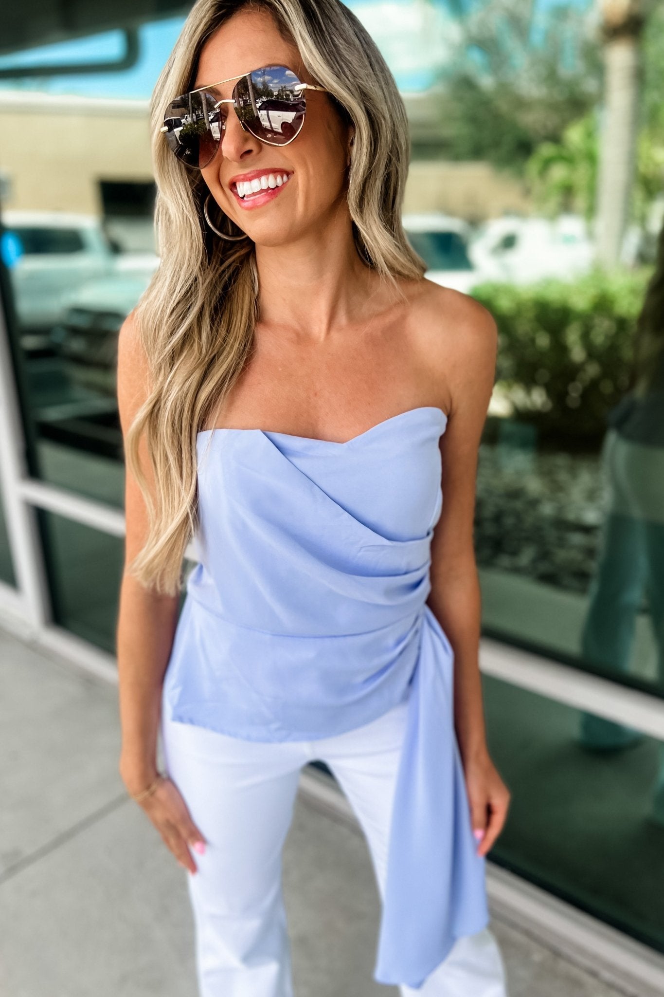 Premium Skyline Strapless Tie Top - Ultimate Chic Style