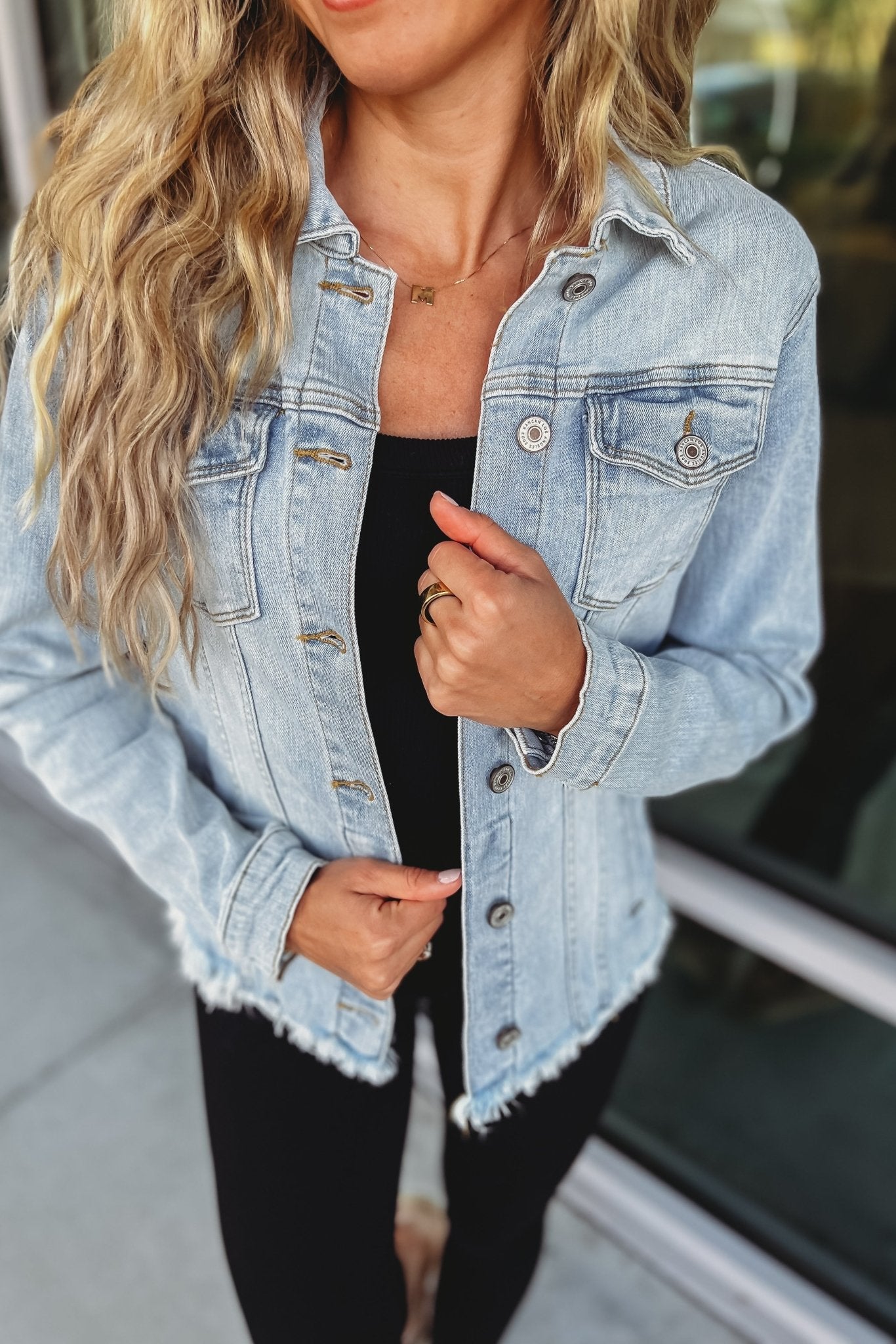 Premium KANCAN Zoey Fray Hem Denim Jacket - Upgrade Your Style