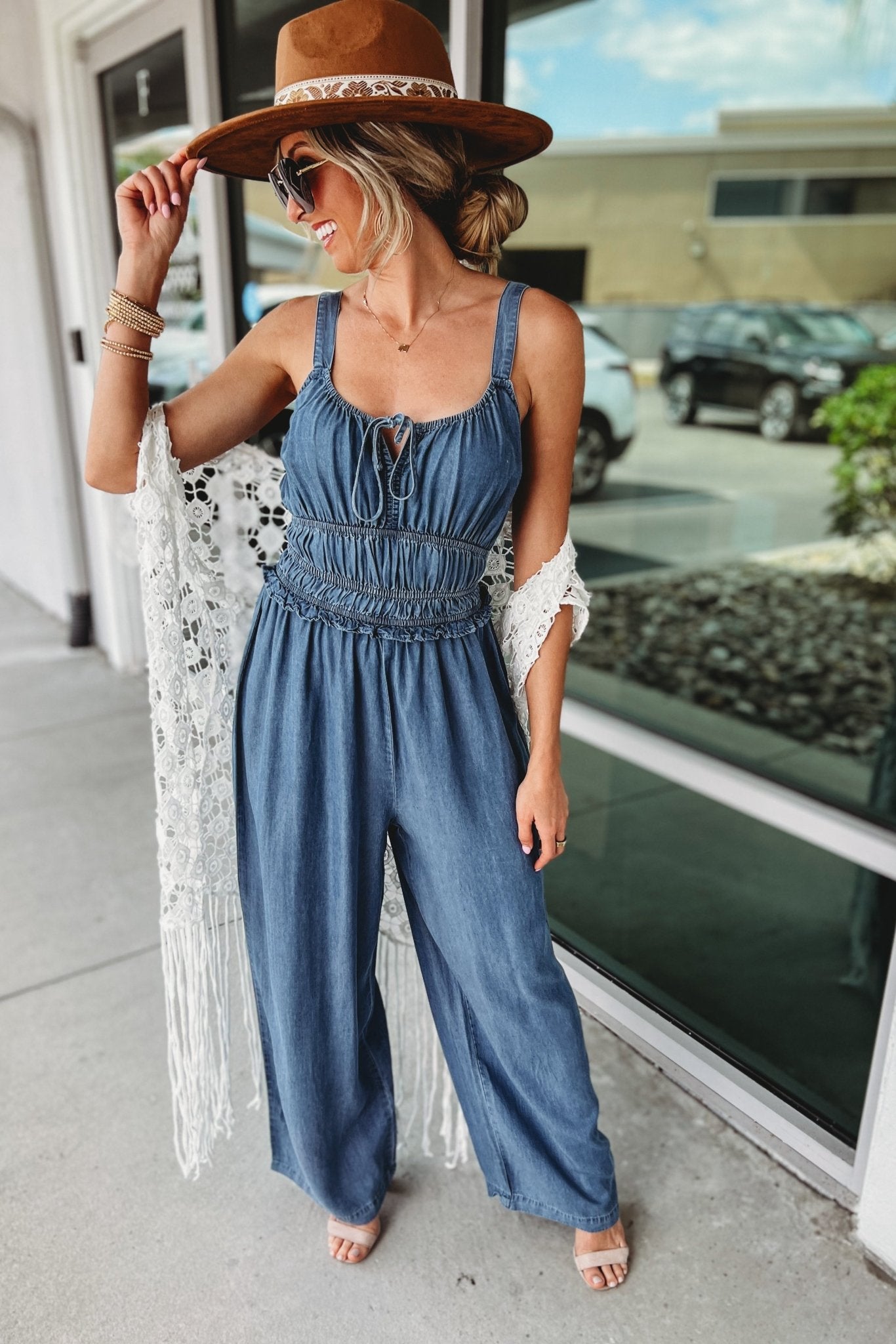 Premium Boho Front Tie Tencel Jumpsuit - Ultimate Style & Comfort