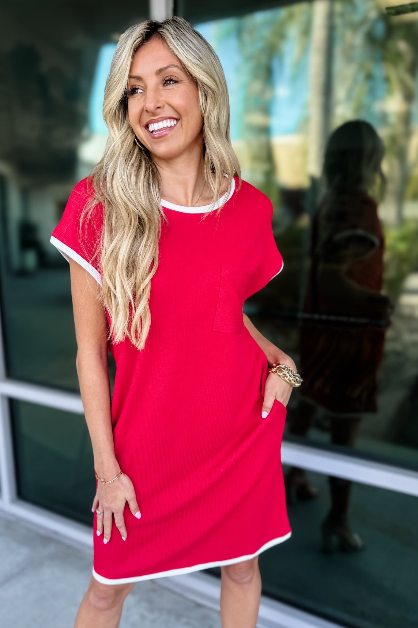 Premium Varsity Chic Red Dress - Ultimate Casual Style