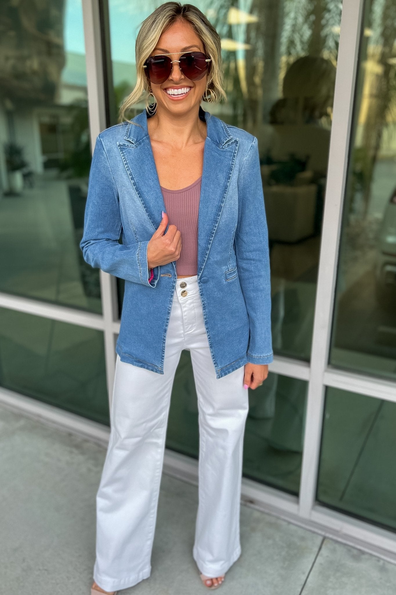 Premium Rodeo Glam Denim Blazer - Ultimate Western Chic