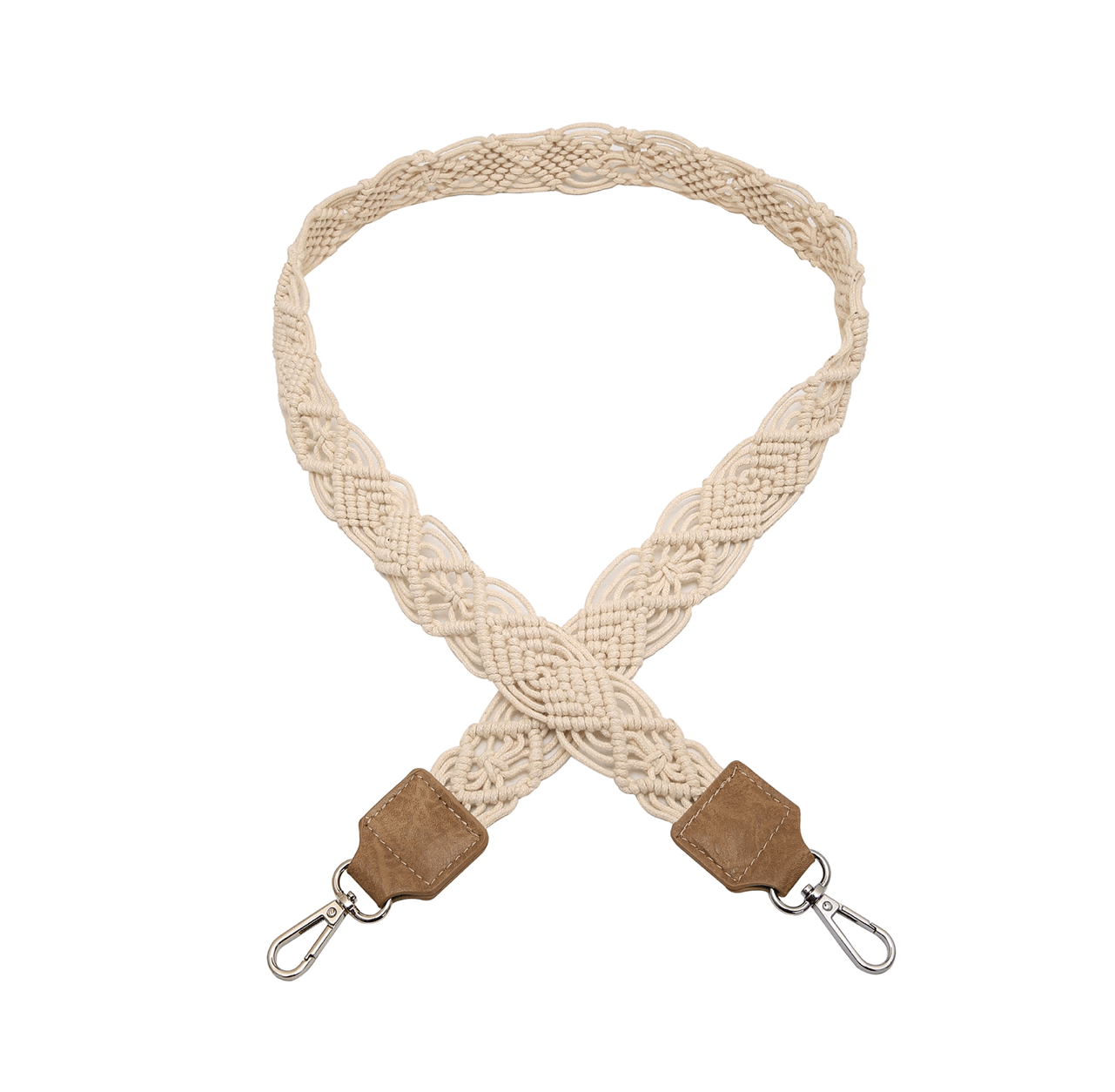 Premium Handmade Macrame Strap - Vegan Leather & Silver Accents